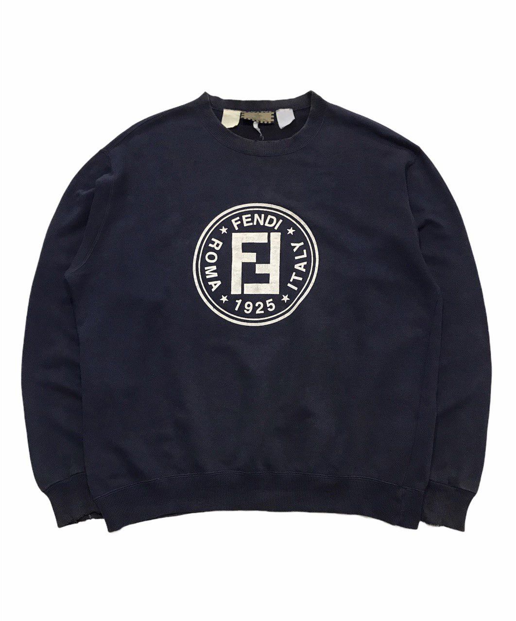 Fendi Distressed FF Logo Crewneck Shirt Size US M / EU 48-50 / 2 - 1 Thumbnail