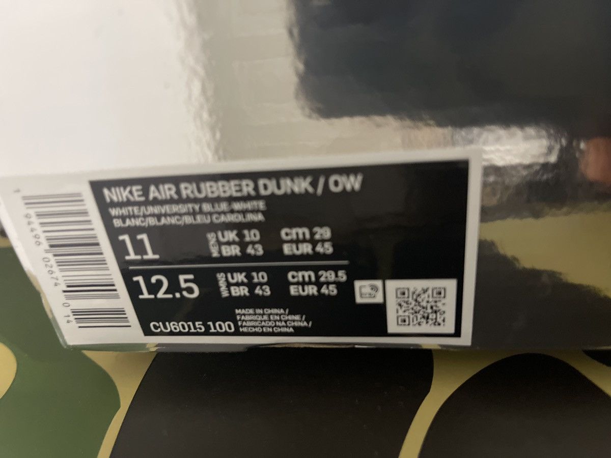 Nike × Off-White Nike Air Rubber Dunk Low Offwhite Size US 11 / EU 44 - 3 Thumbnail