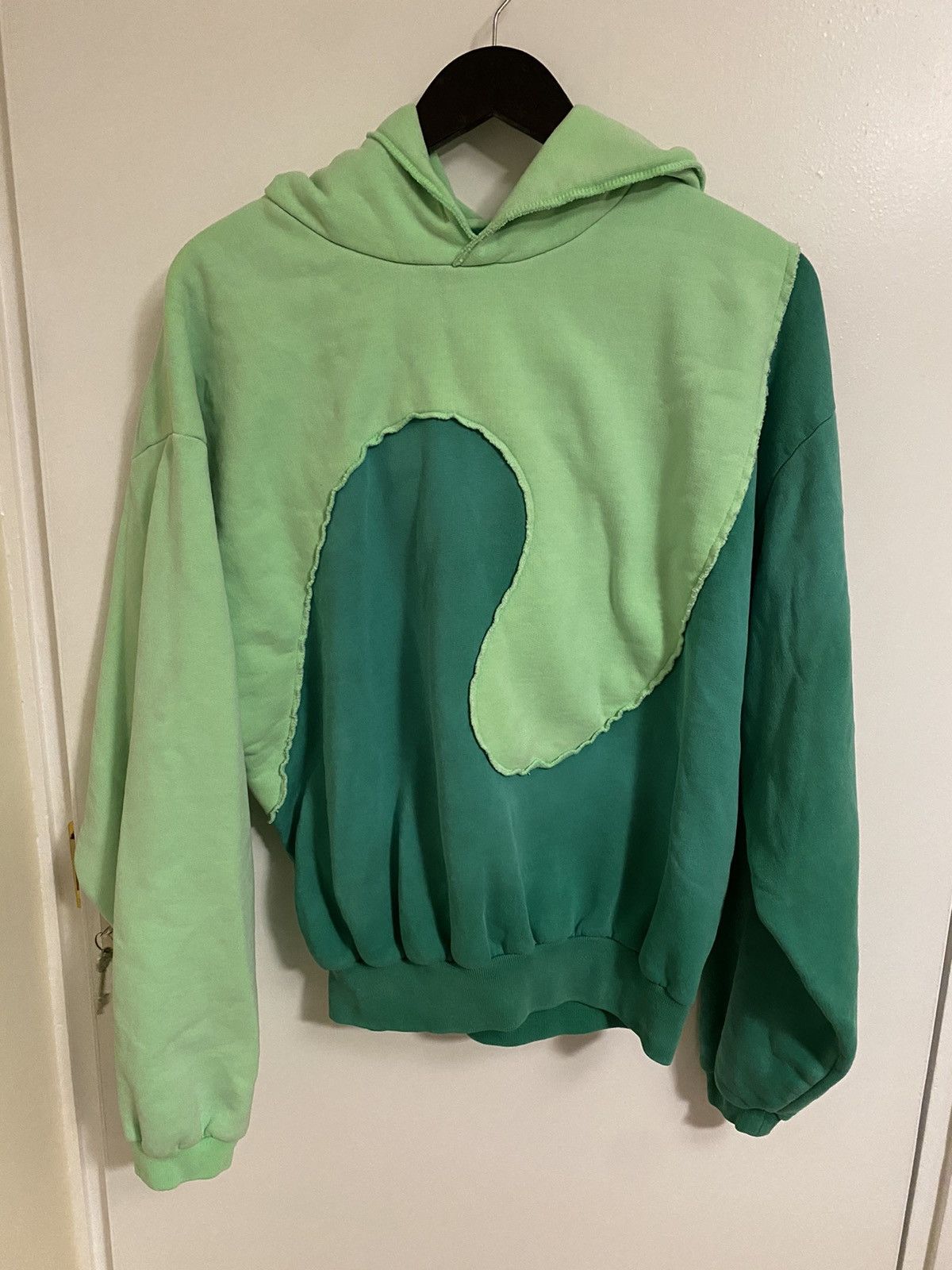 ERL KANYE WEST ERL 2 TONE GREEN SWIRL HOODIE Grailed