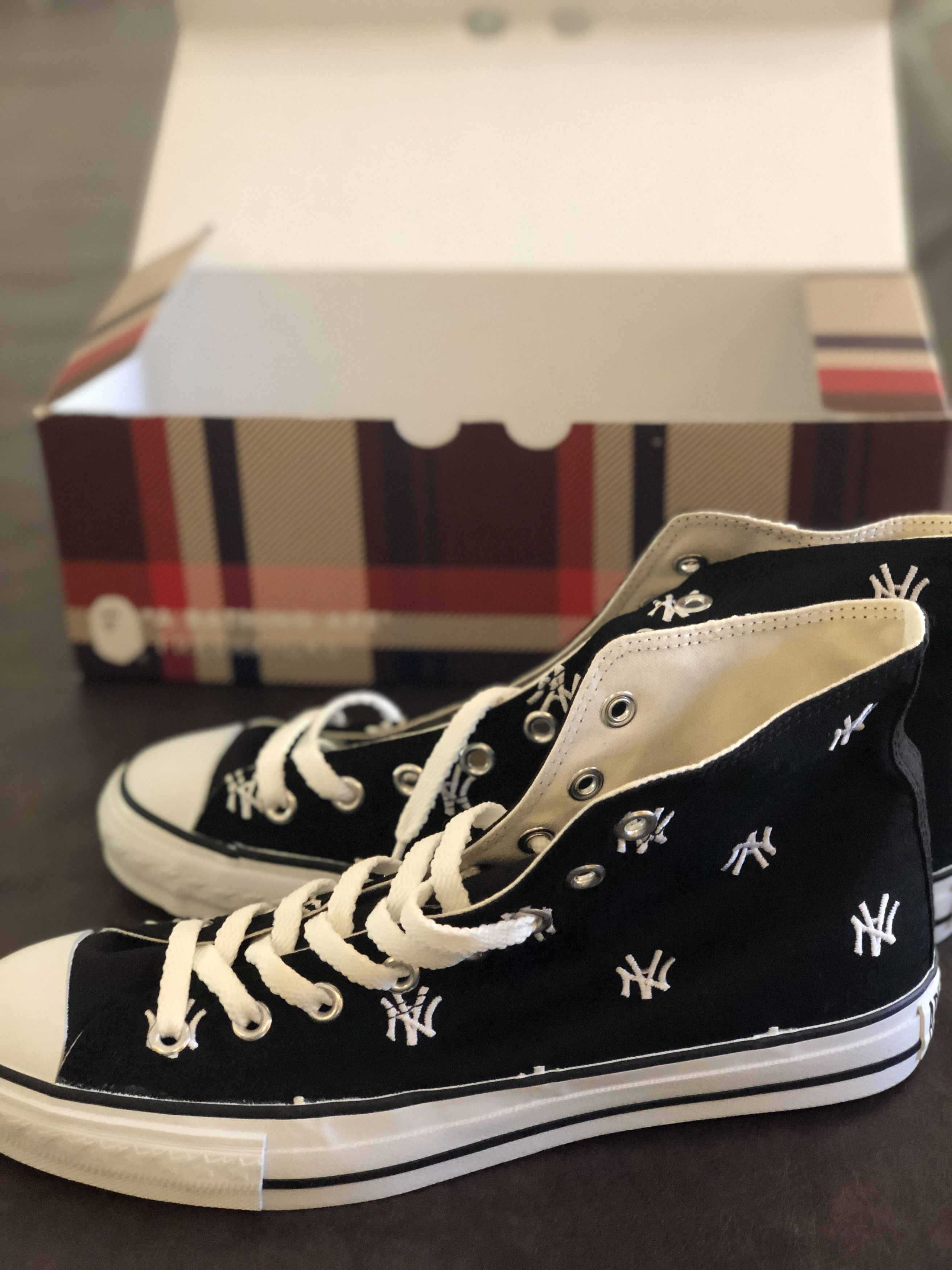 DS! BAPE X NEIGHBORHOOD BROTHERHOOD HI TOPS BLACK NWB