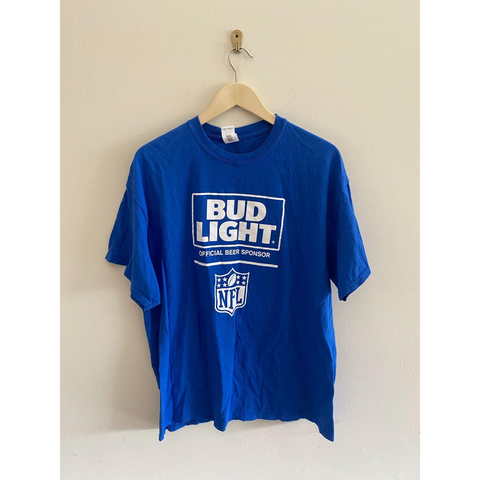 NFL Blue Classic Bud Light Logo Official NFL Beer Sponsor Tee | Grailed