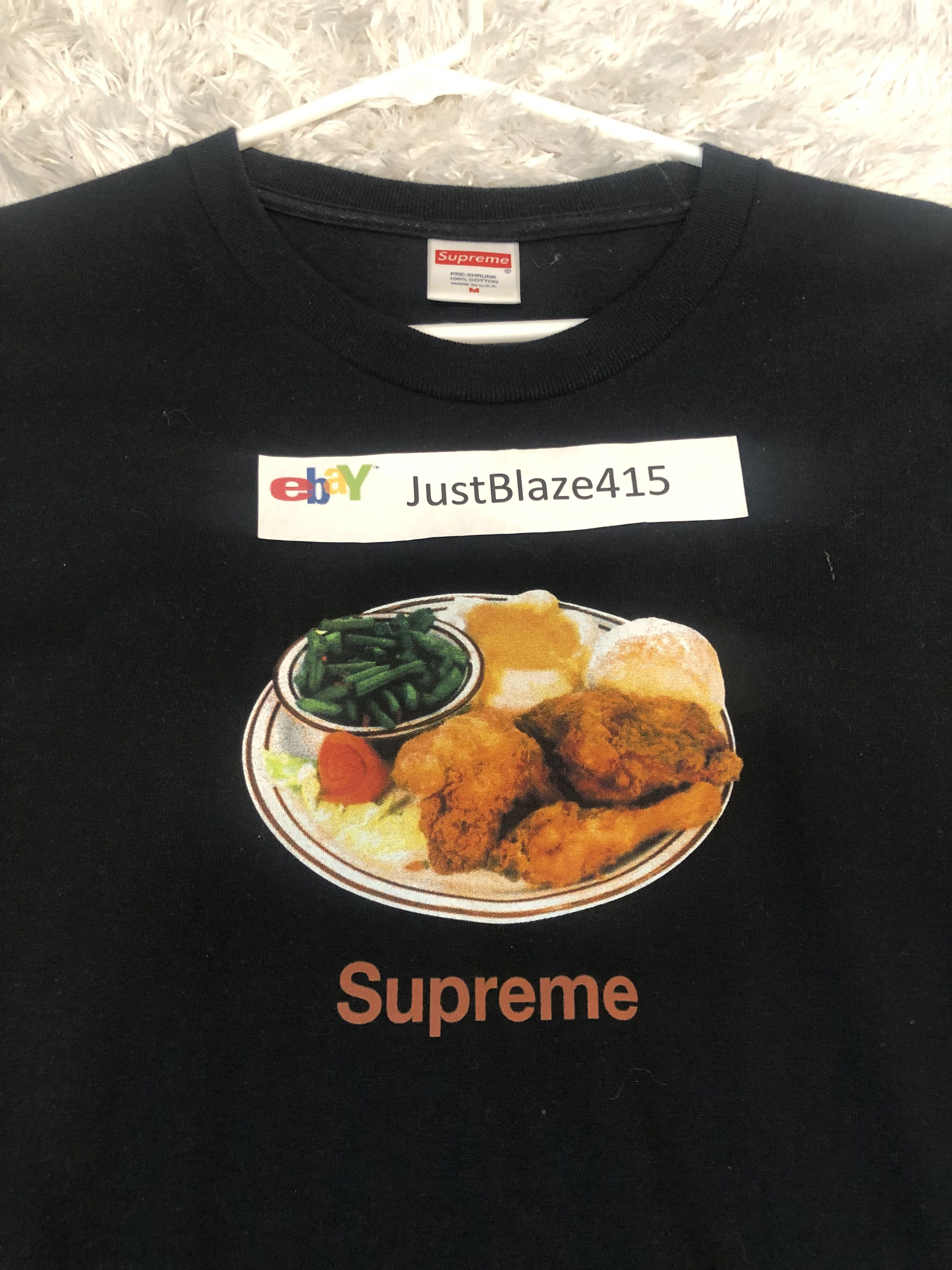 Supreme SS18 Chicken Dinner Tee White Printing Short Sleeve