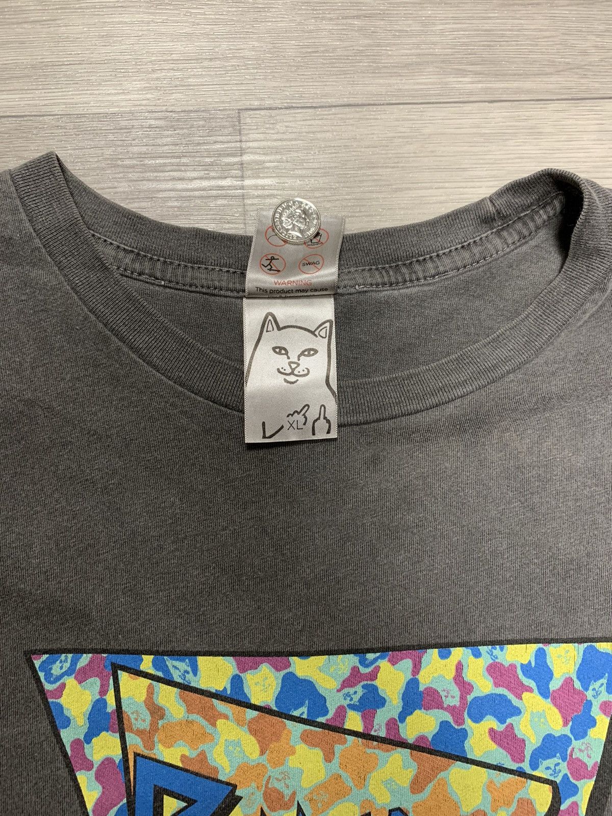 RIPNDIP Rip N Dip Grey Camo logo Printed t shirt Size US M / EU 48-50 / 2 - 6 Thumbnail