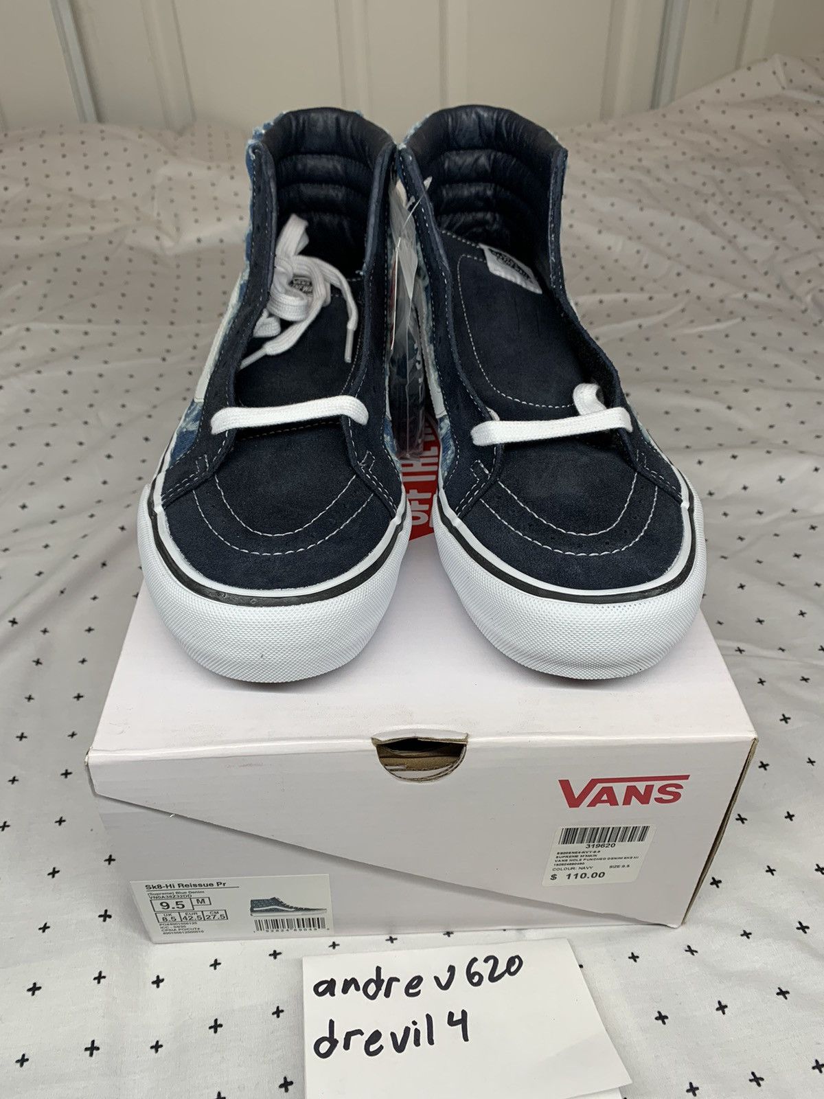 Supreme × Vans Supreme Vans Hole Punch Denim Hi Size US 9.5 / EU 42-43 - 6 Thumbnail