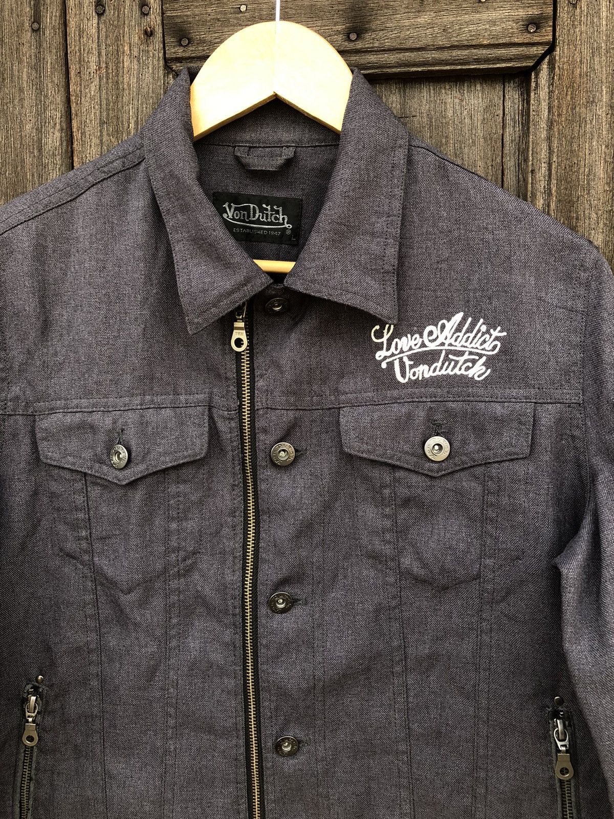 Vintage × Von Dutch Vintage Von Dutch Spellout Logo Jacket Size US M / EU 48-50 / 2 - 4 Thumbnail