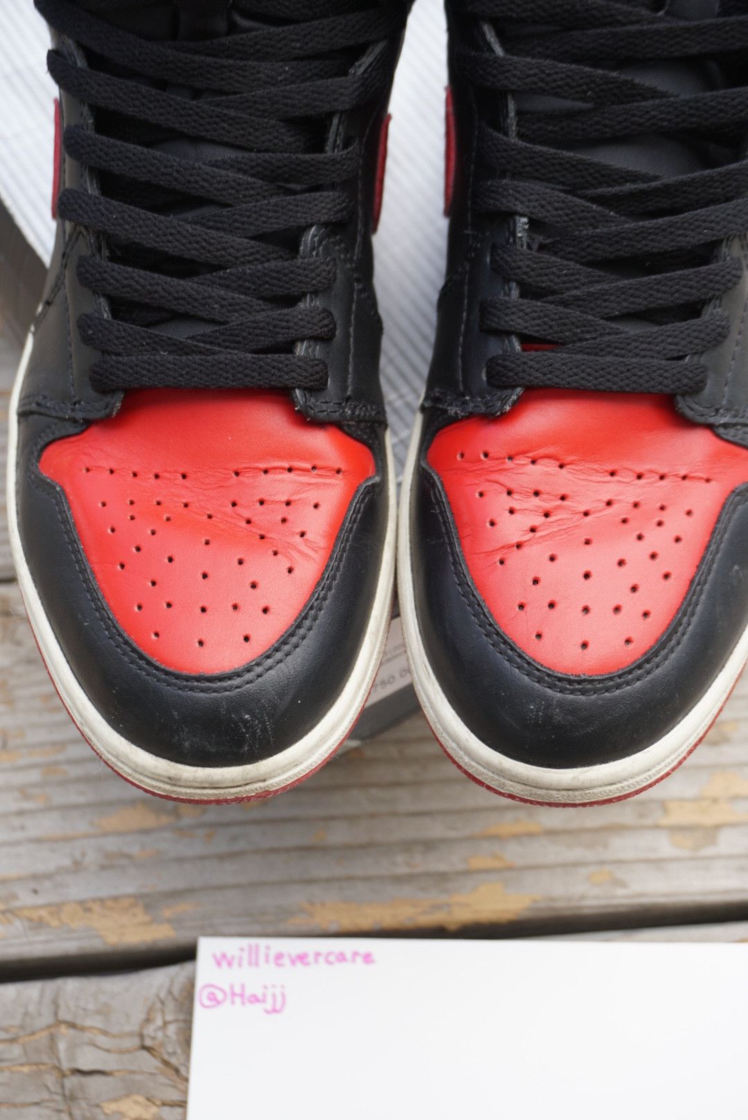 Jordan Brand *LAST DROP* 2001 Jordan 1 black red bred Size US 9 / EU 42 - 14 Thumbnail