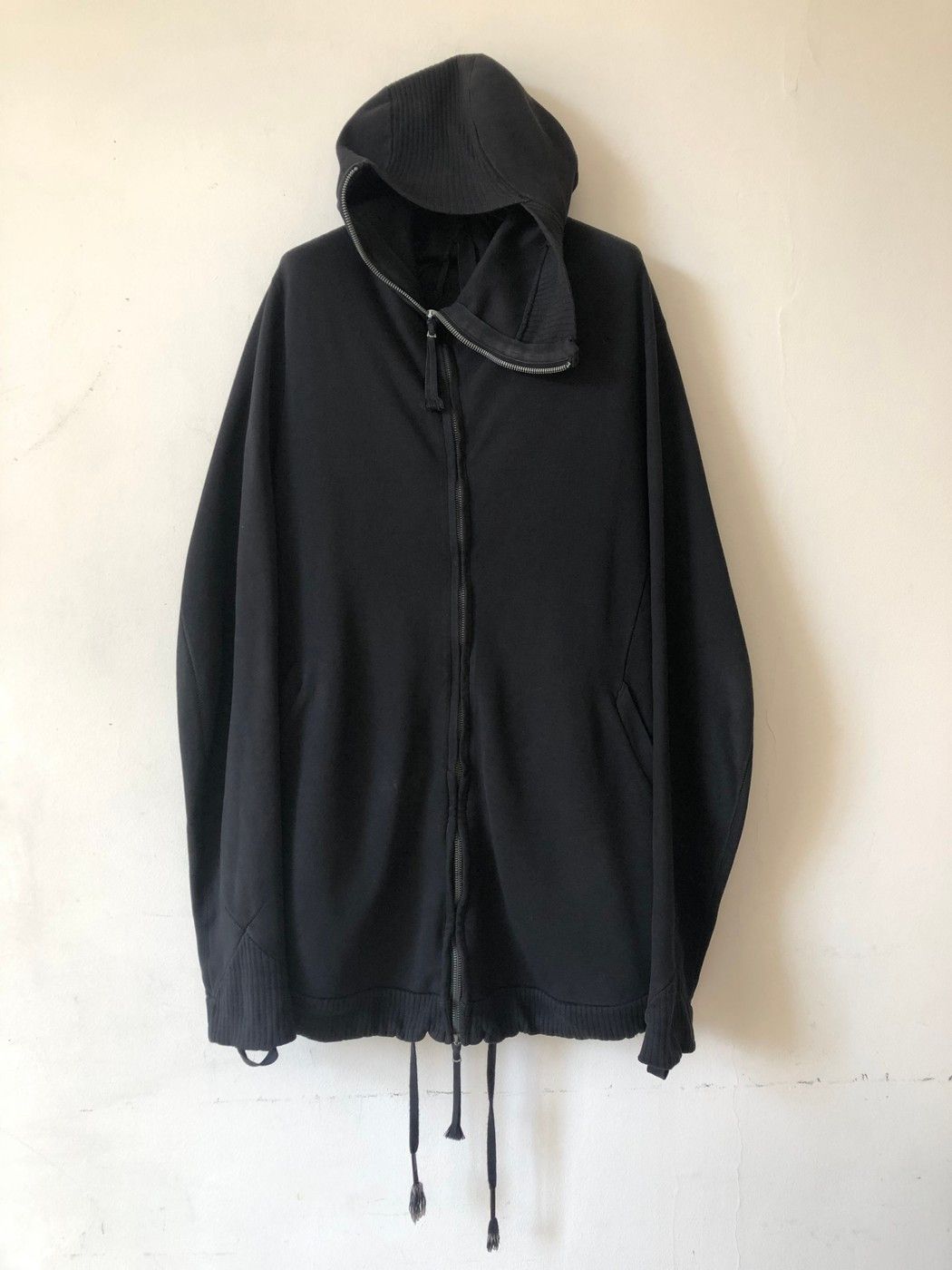 Boris Bidjan Saberi Black Zipped Cotton Ninja Hoodie | Grailed