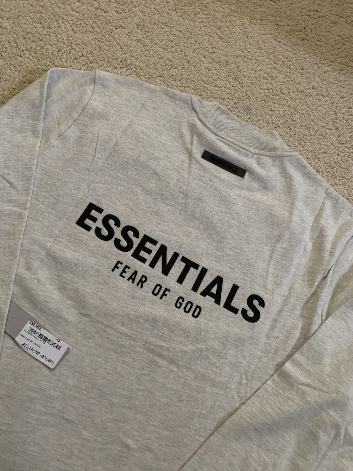 Fear of God ESSENTIALS Grey & Black Back Logo Long Sleeve T-Shirt Size US XS / EU 42 / 0 - 3 Thumbnail