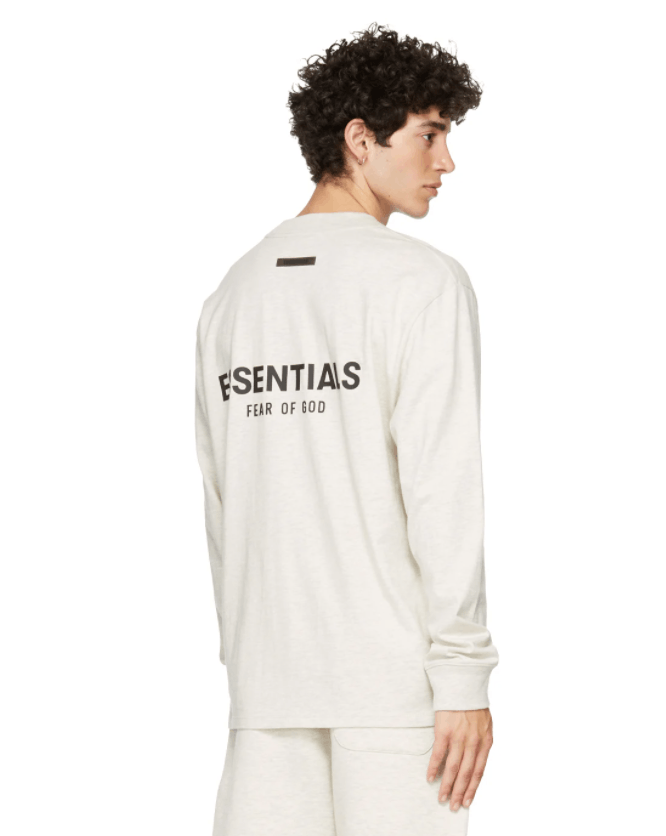 Fear of God ESSENTIALS Grey & Black Back Logo Long Sleeve T-Shirt Size US XS / EU 42 / 0 - 2 Thumbnail