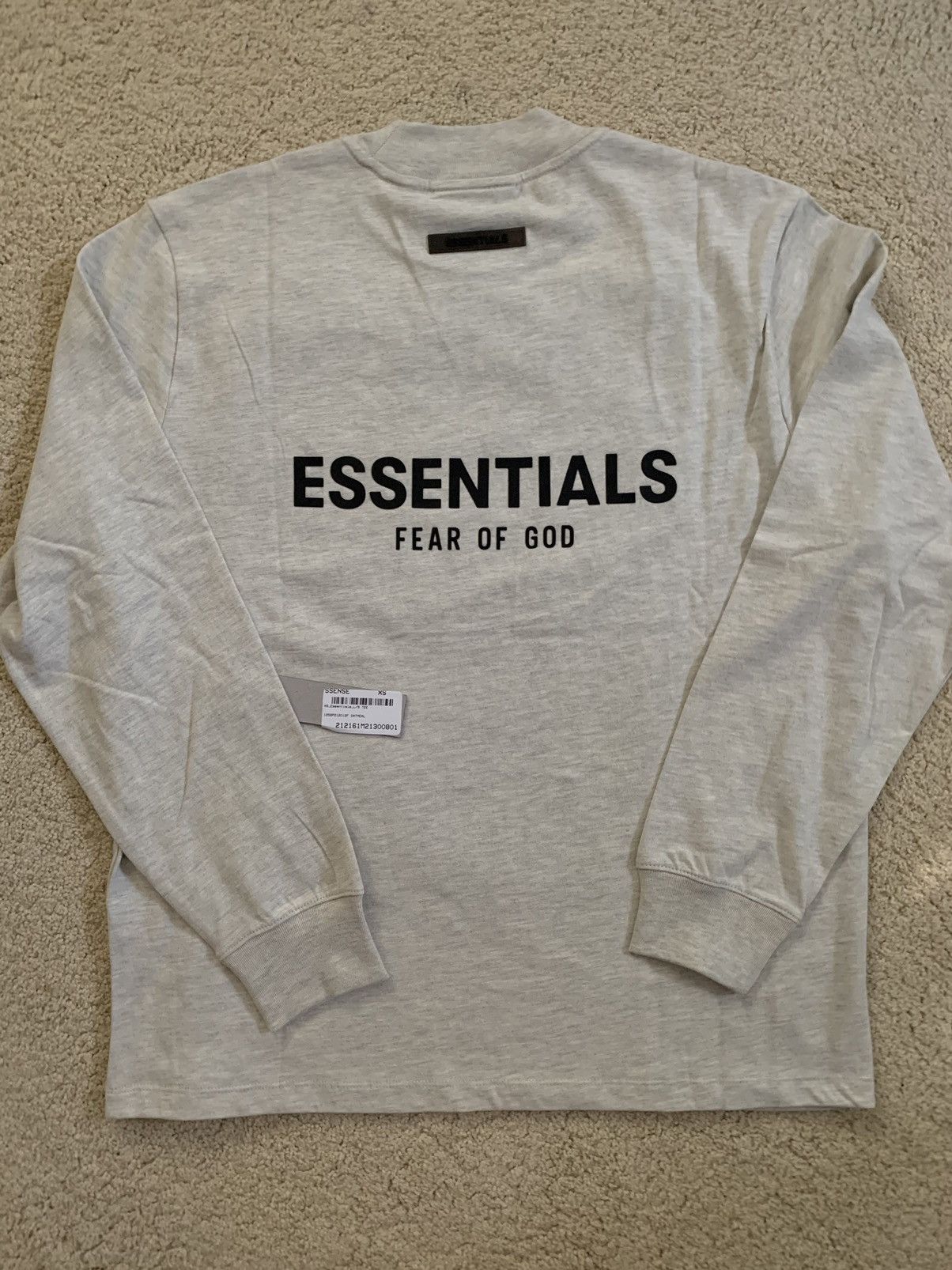 Fear of God ESSENTIALS Grey & Black Back Logo Long Sleeve T-Shirt Size US XS / EU 42 / 0 - 1 Thumbnail