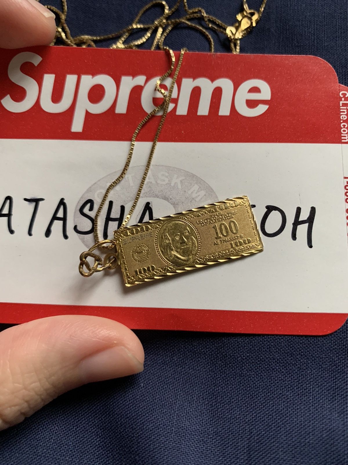 Supreme Supreme 14K 100 Dollar Bill Pendant Chain Necklace | Grailed