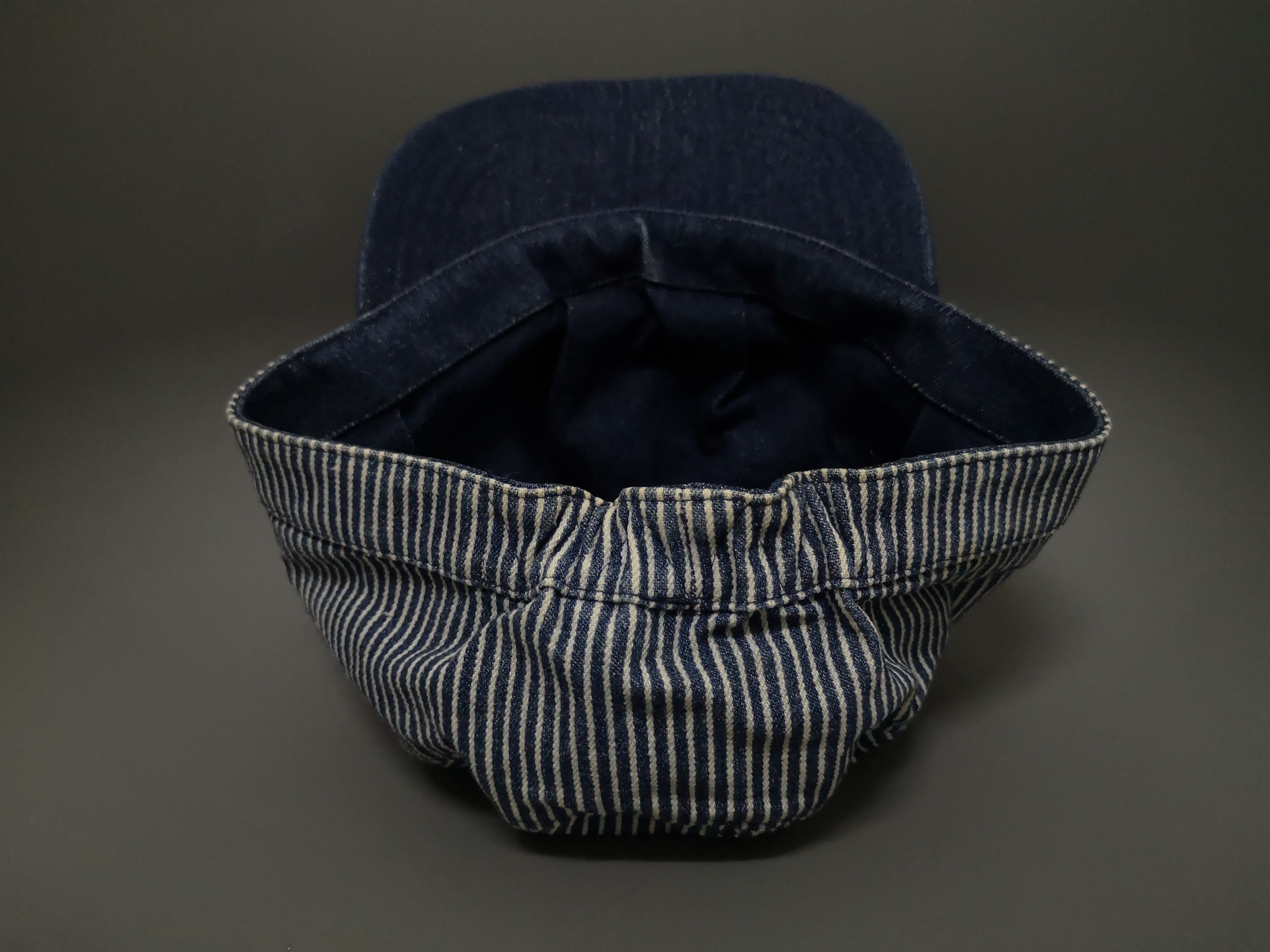 Japanese Brand × Vintage RARE REVERSIBLE DENIM/HICKORY STRIPES WORKER HAT JAPAN Size ONE SIZE - 24 Thumbnail