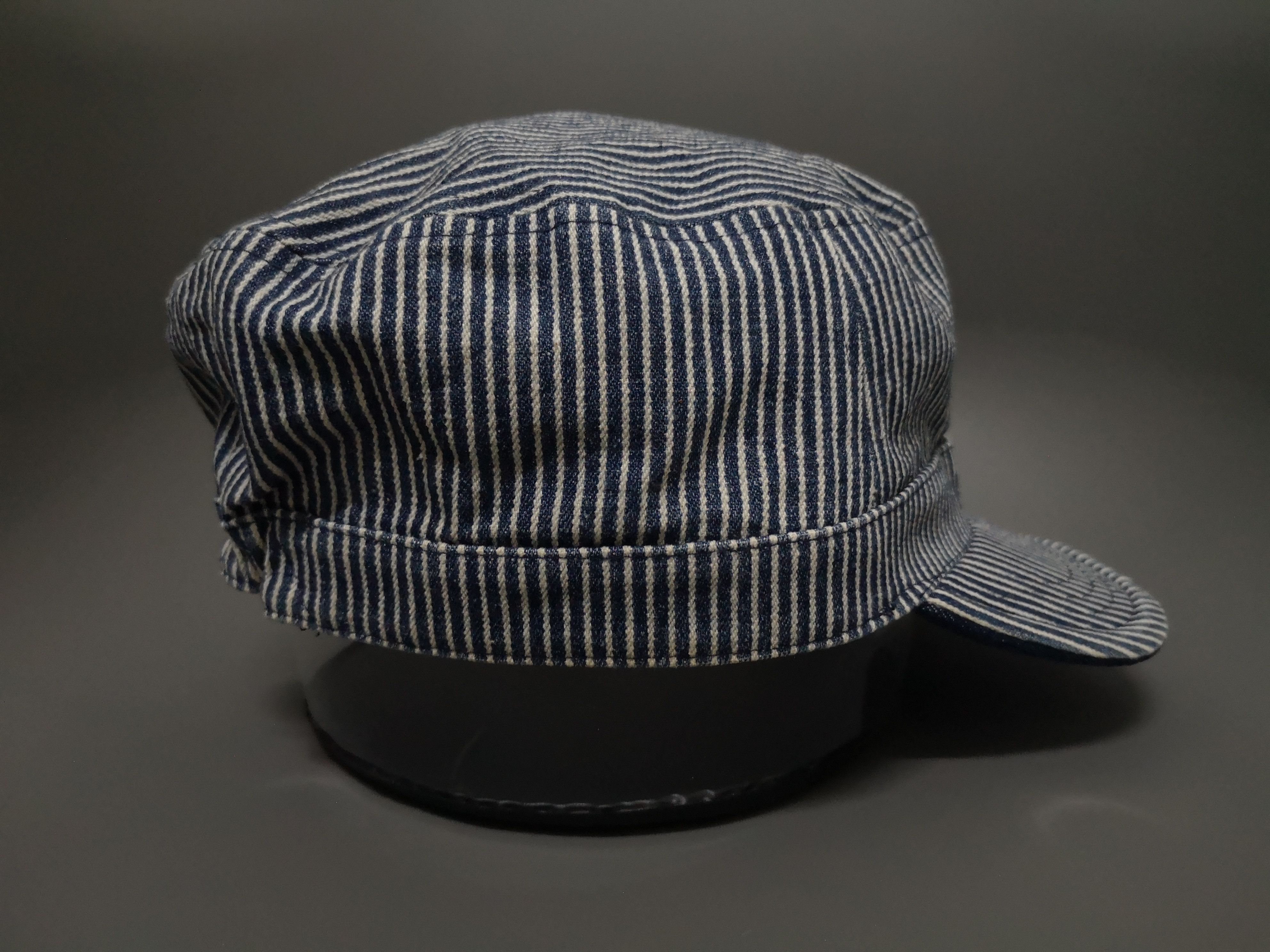 Japanese Brand × Vintage RARE REVERSIBLE DENIM/HICKORY STRIPES WORKER HAT JAPAN Size ONE SIZE - 20 Thumbnail