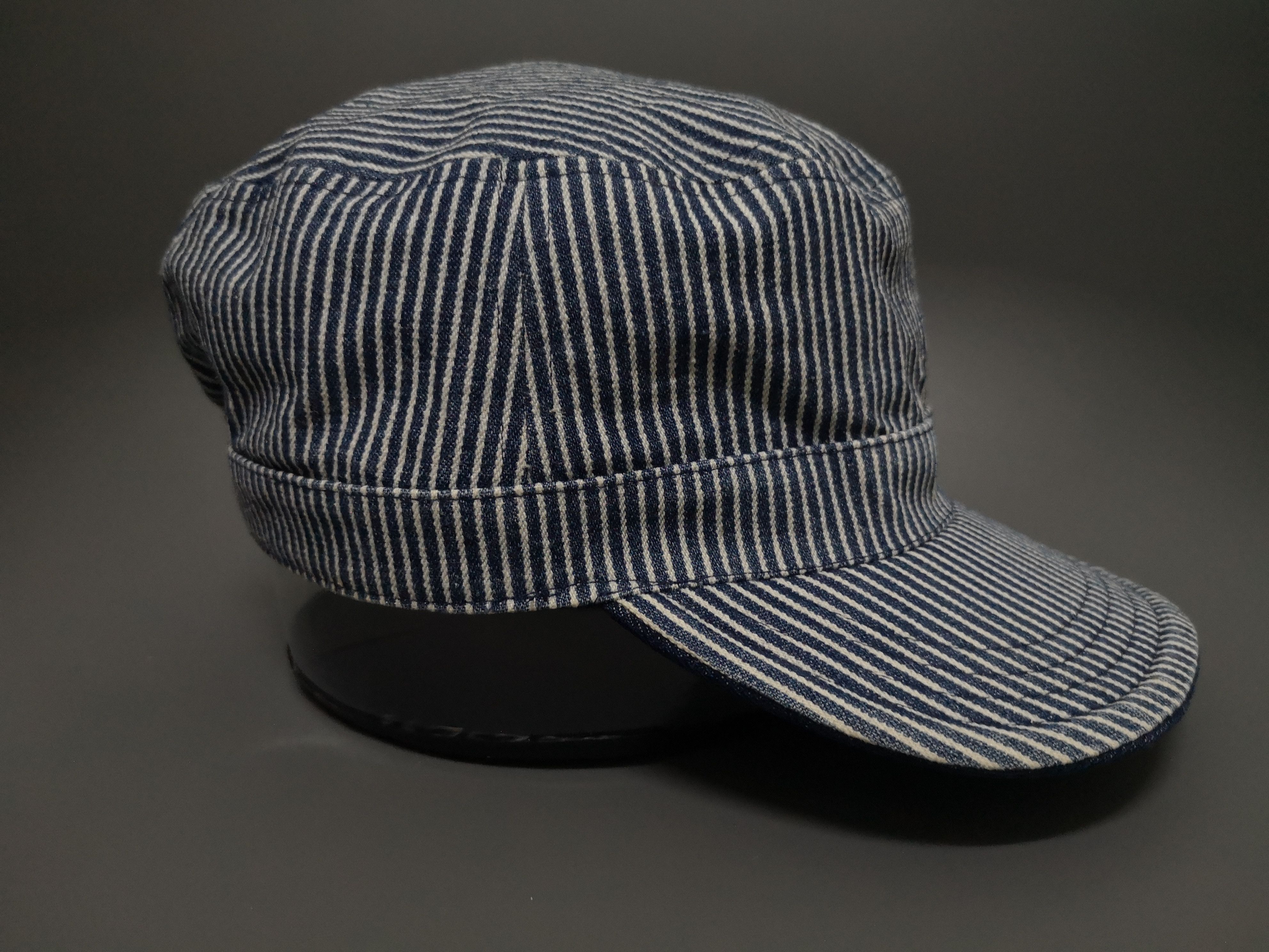 Japanese Brand × Vintage RARE REVERSIBLE DENIM/HICKORY STRIPES WORKER HAT JAPAN Size ONE SIZE - 19 Thumbnail