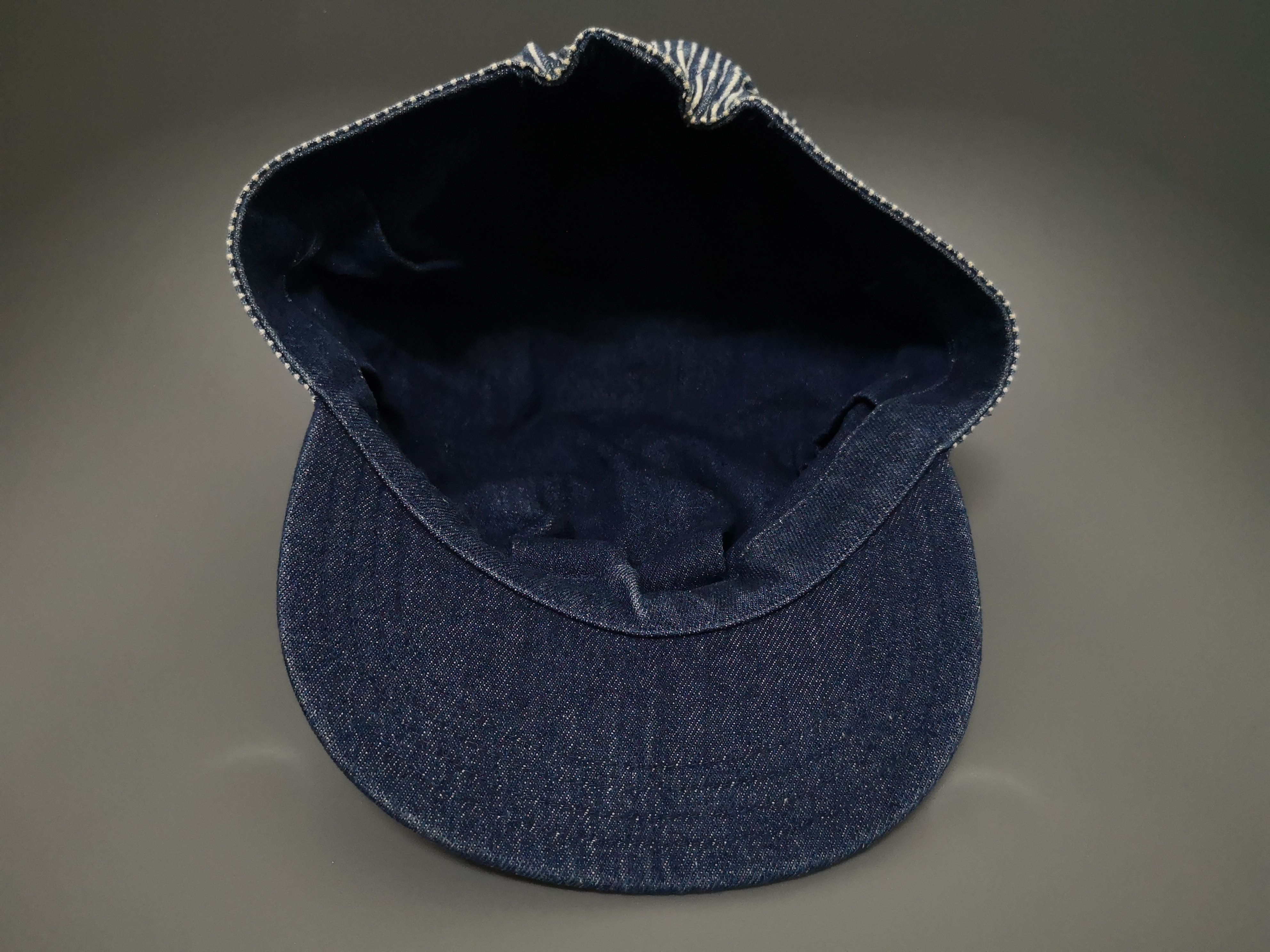 Japanese Brand × Vintage RARE REVERSIBLE DENIM/HICKORY STRIPES WORKER HAT JAPAN Size ONE SIZE - 25 Thumbnail