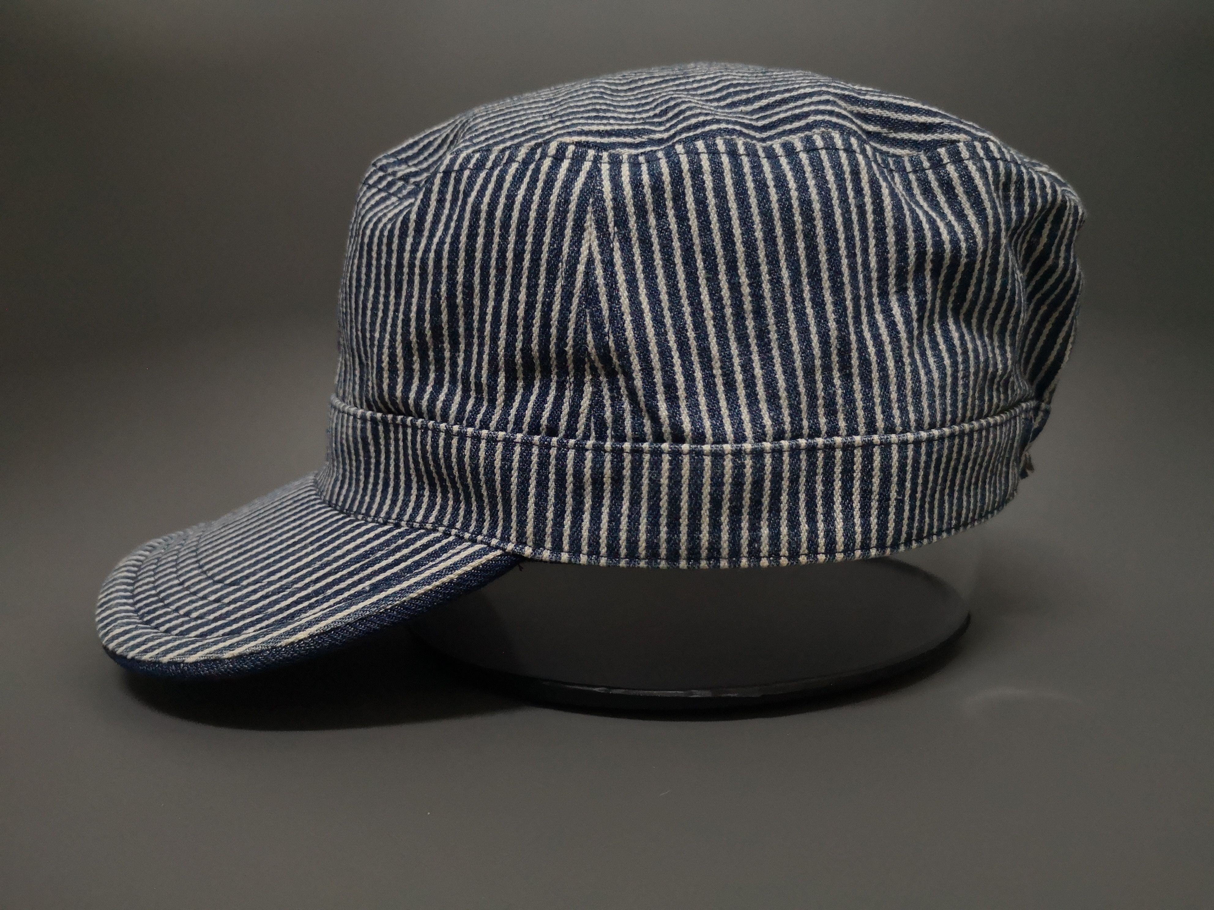 Japanese Brand × Vintage RARE REVERSIBLE DENIM/HICKORY STRIPES WORKER HAT JAPAN Size ONE SIZE - 18 Thumbnail