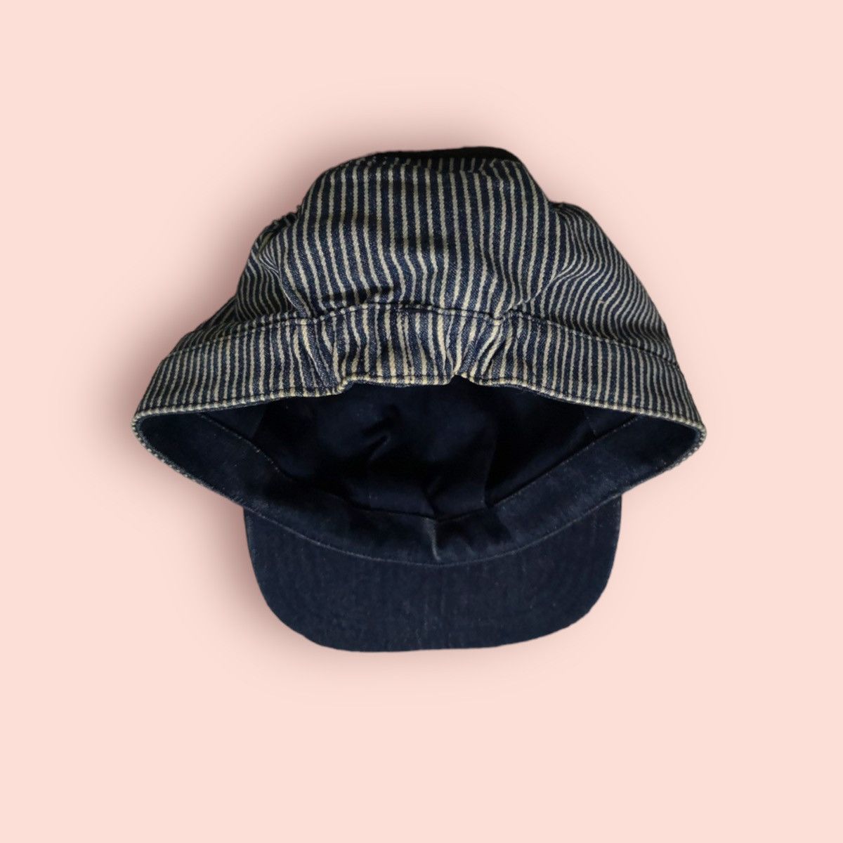 Japanese Brand × Vintage RARE REVERSIBLE DENIM/HICKORY STRIPES WORKER HAT JAPAN Size ONE SIZE - 1 Thumbnail