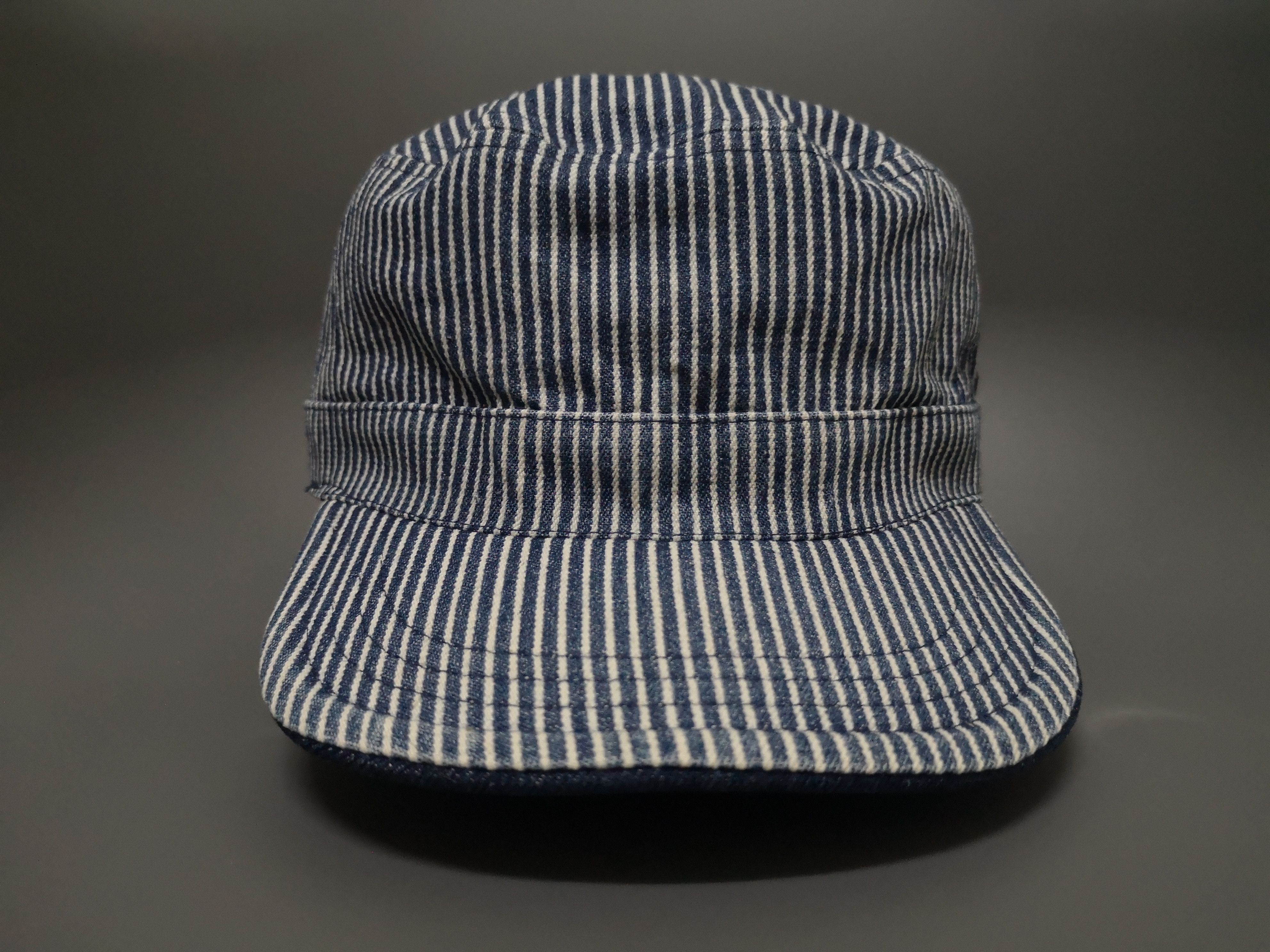 Japanese Brand × Vintage RARE REVERSIBLE DENIM/HICKORY STRIPES WORKER HAT JAPAN Size ONE SIZE - 17 Thumbnail