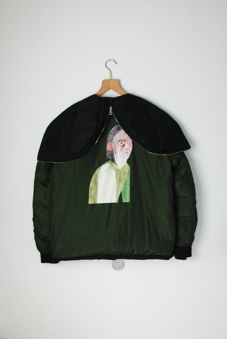 Raf Simons Reversible down jacket with boy graphic | Grailed