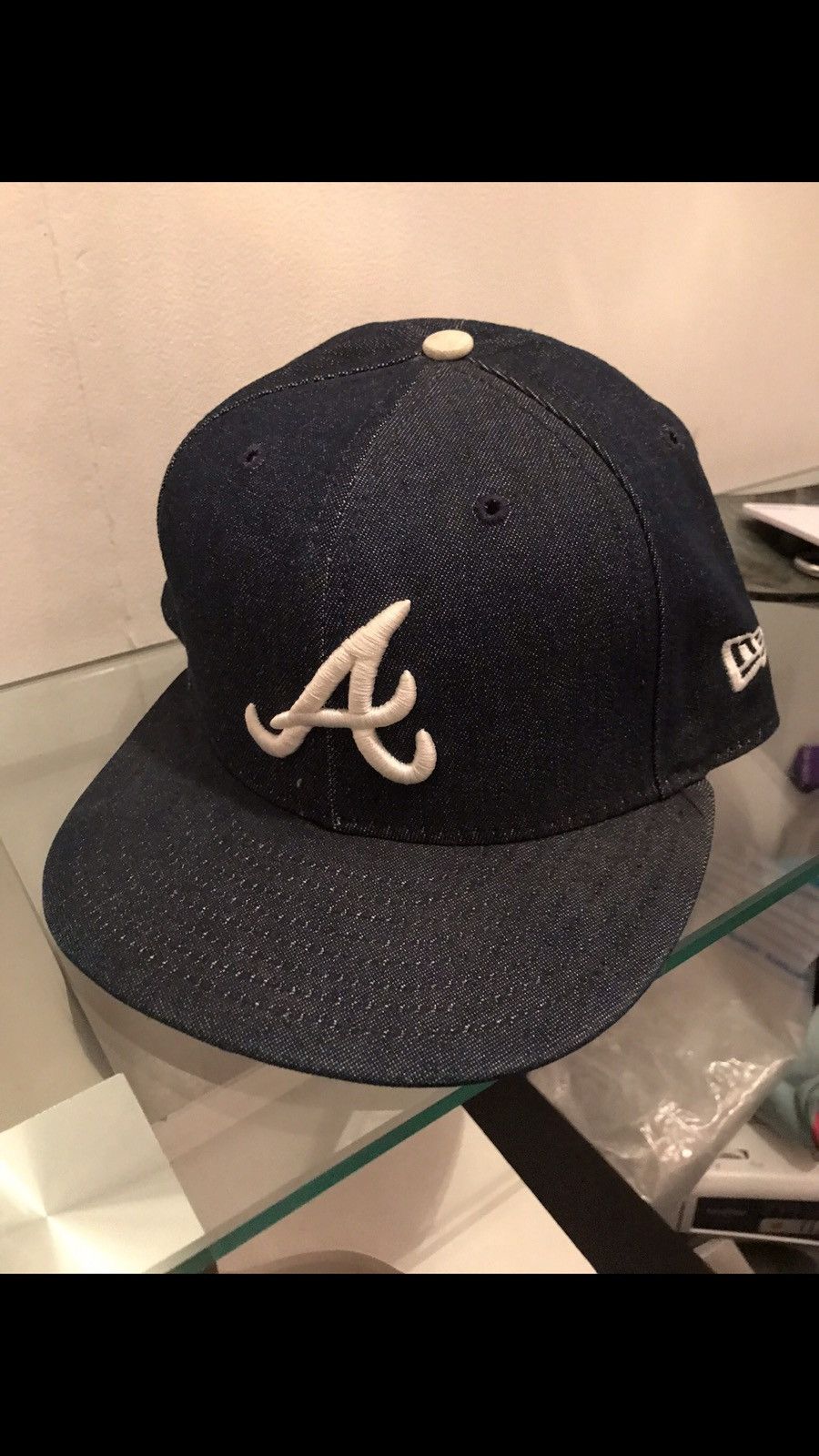 New Era Atlanta Braves New Era 59FIFTY Denim Fitted Cap 7 1/8