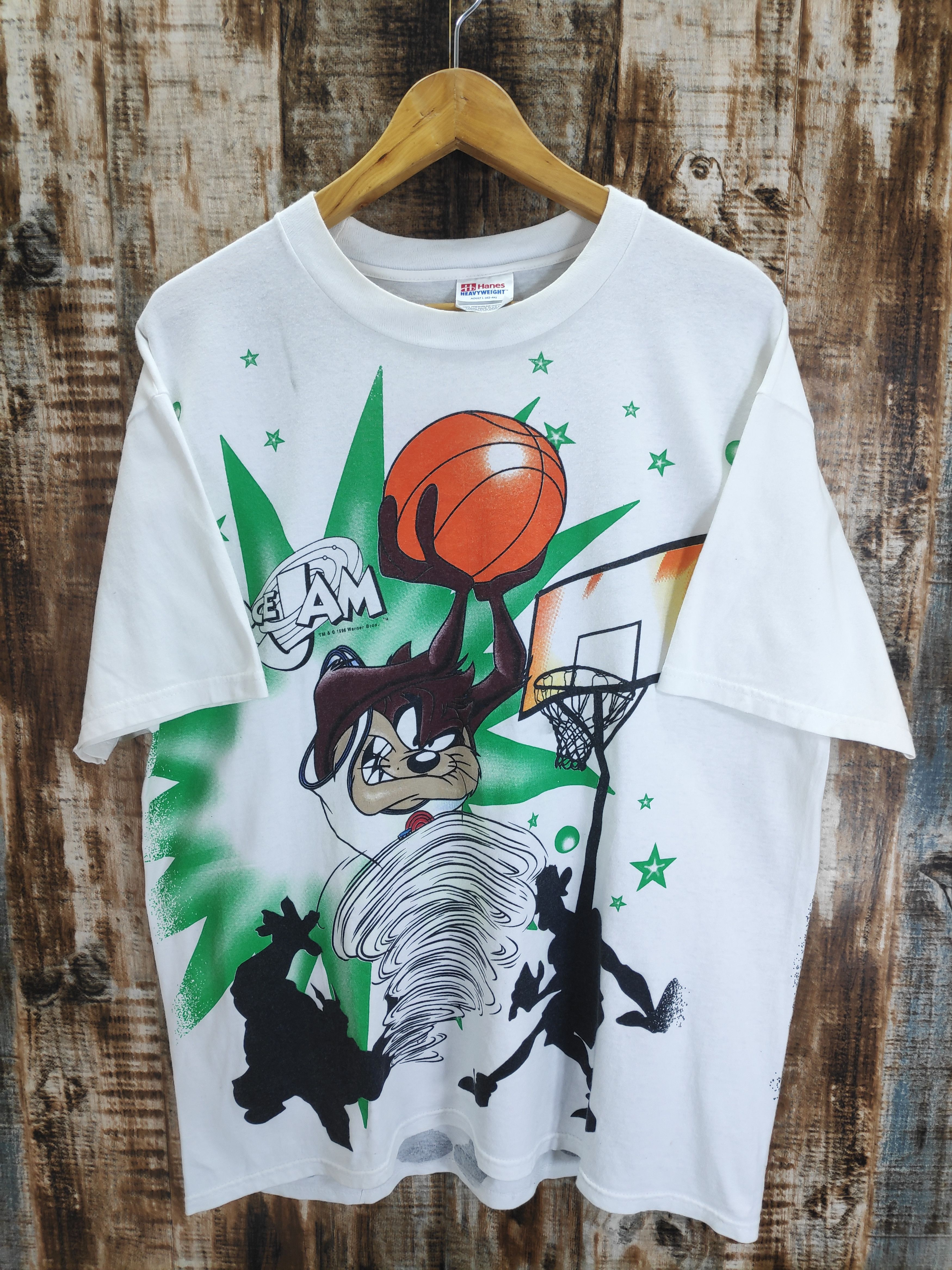 LOONEY TUNES Space Jam Shirt Vintage 90's NBA Jordan Large