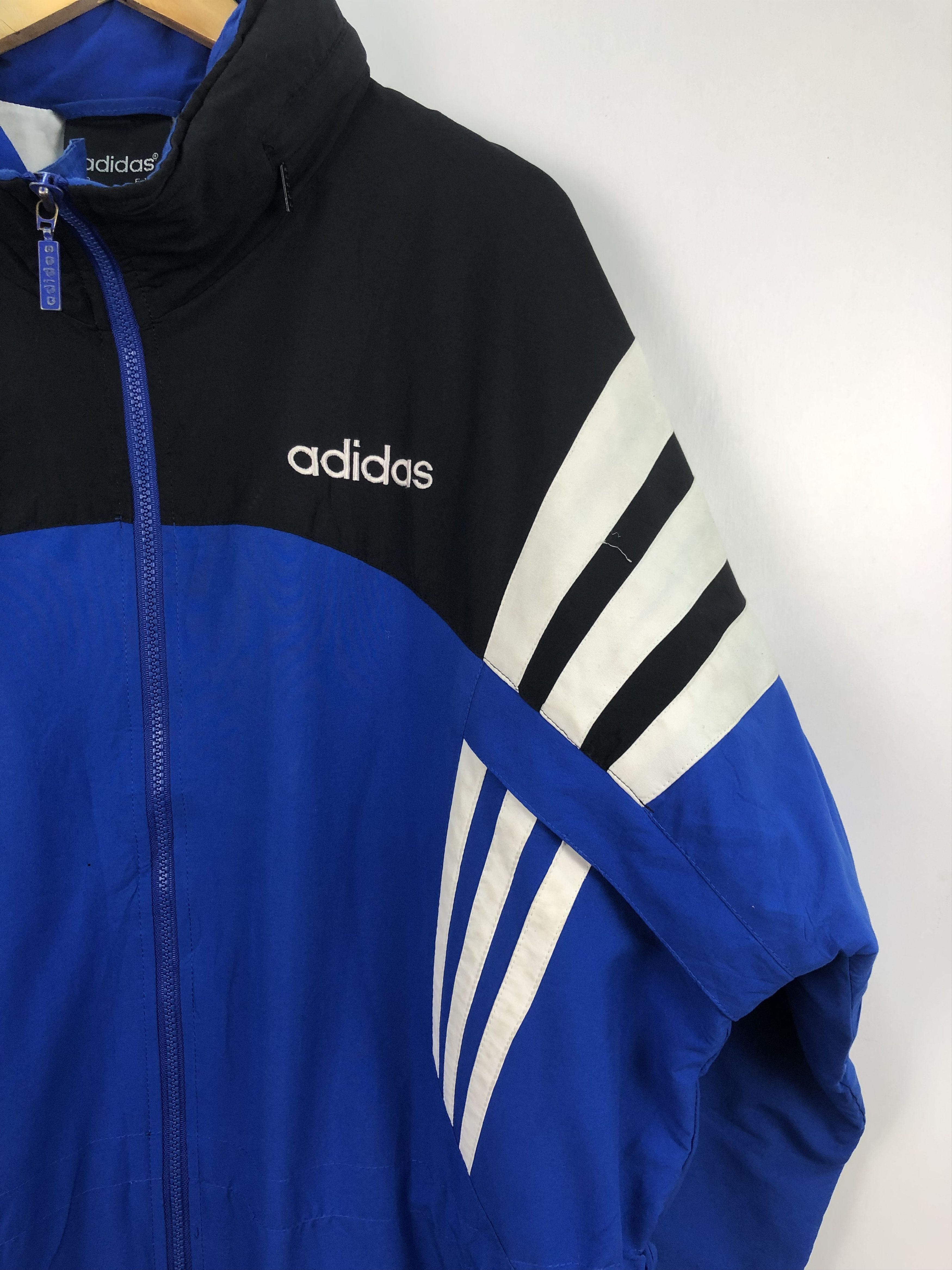 Adidas × Vintage Vintage 90s Adidas Logo Stripe Hoodie Size US L / EU 52-54 / 3 - 5 Thumbnail