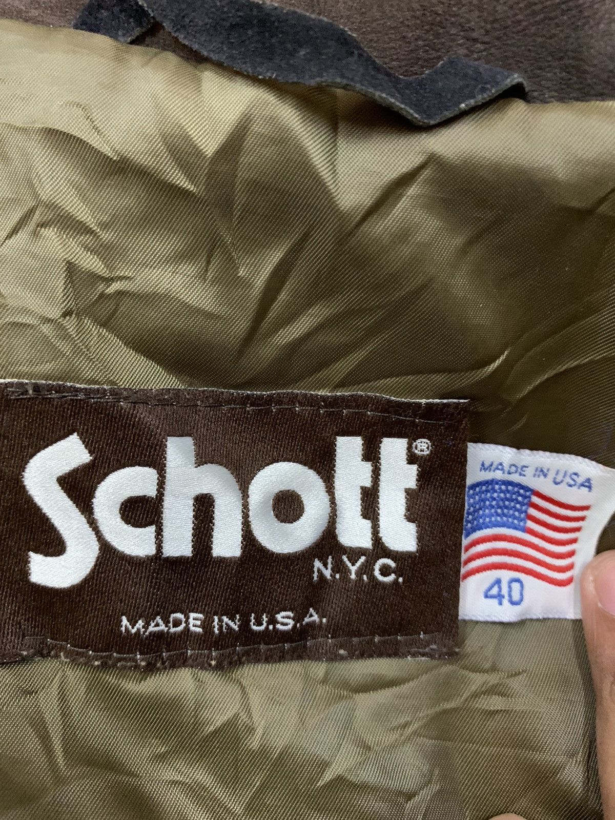 Genuine Leather 🔥VTG SCHOTT NYC LEATHER JACKET 3 POCKETS FLAPS Size US L / EU 52-54 / 3 - 8 Thumbnail