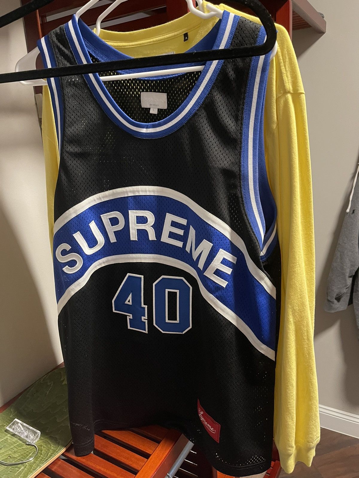 image of Supreme Basketball Jersey Large in Black, Men's