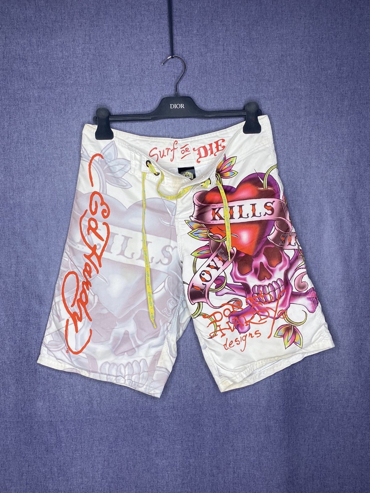 Vintage Ed hardy surf or die shorts Grailed