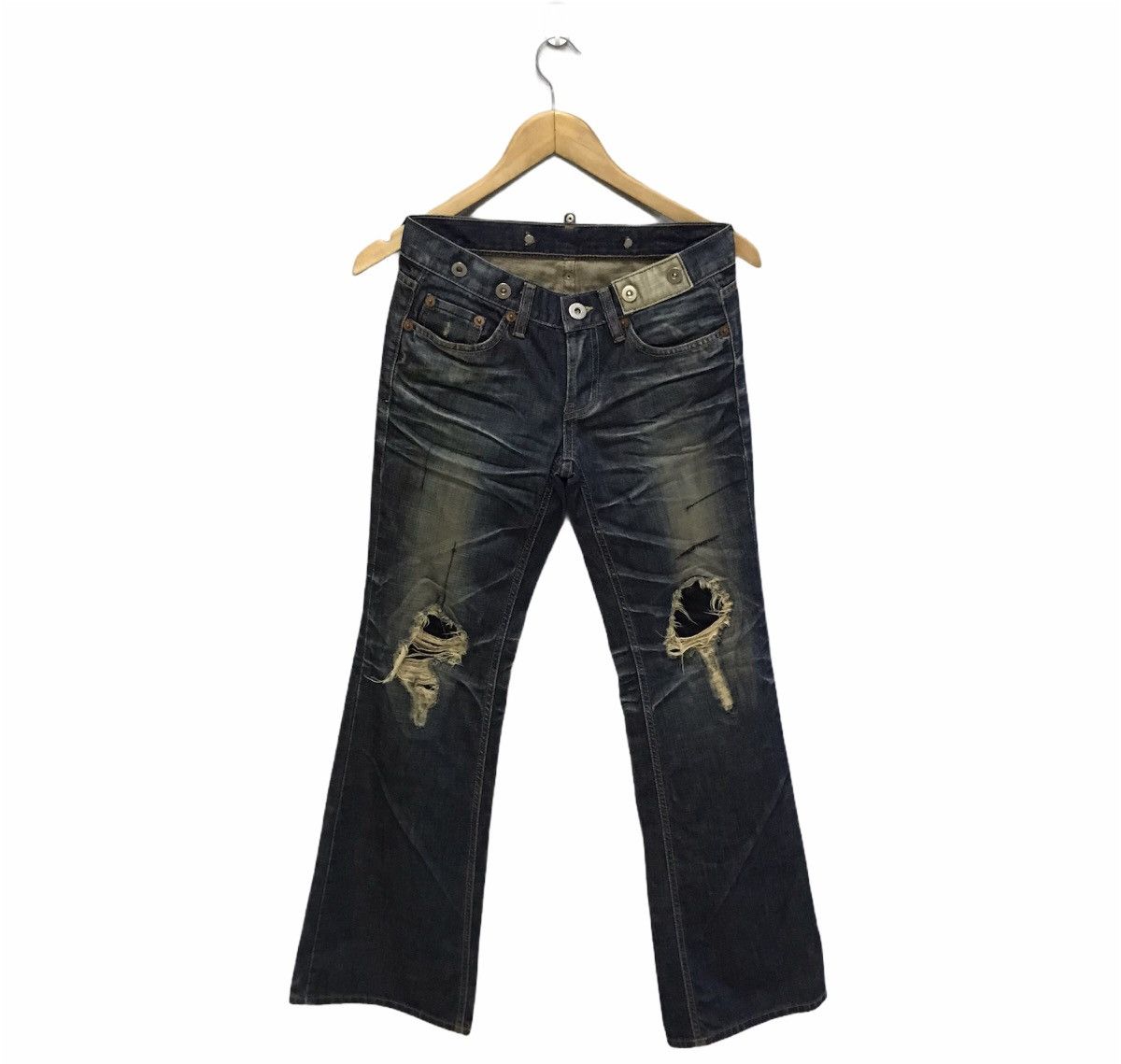 Japanese Brand Vintage japanese patchwork distressed bootcut denim Size US 28 / EU 44 - 1 Thumbnail