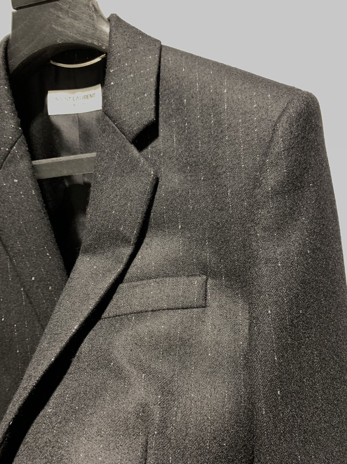 Saint Laurent Paris 19FW Metallic Pinstripes Long Blazer Size 48S - 3 Thumbnail