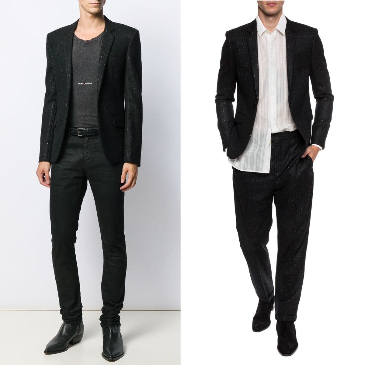 Saint Laurent Paris 19FW Metallic Pinstripes Long Blazer Size 48S - 13 Thumbnail