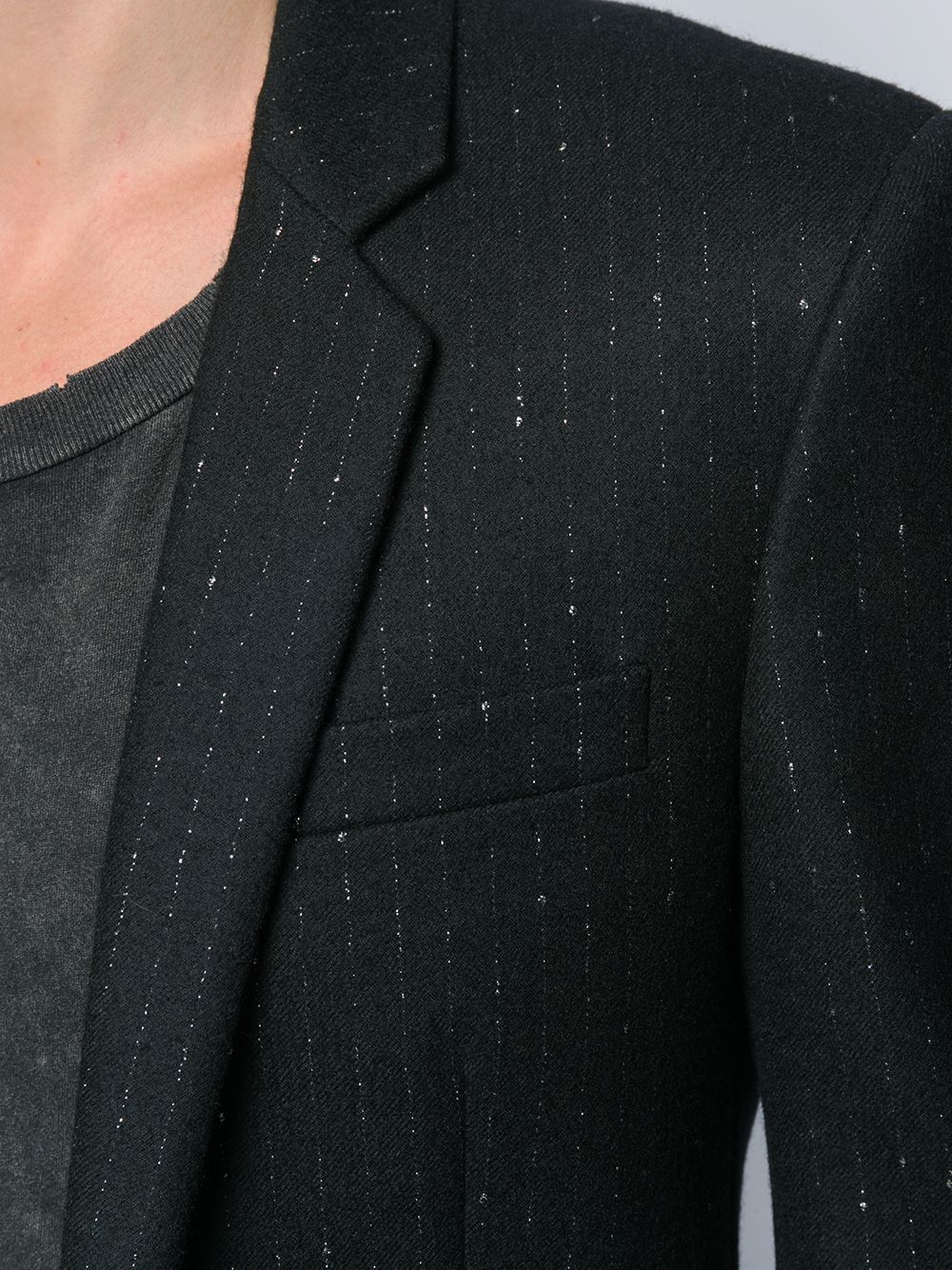 Saint Laurent Paris 19FW Metallic Pinstripes Long Blazer Size 48S - 11 Thumbnail