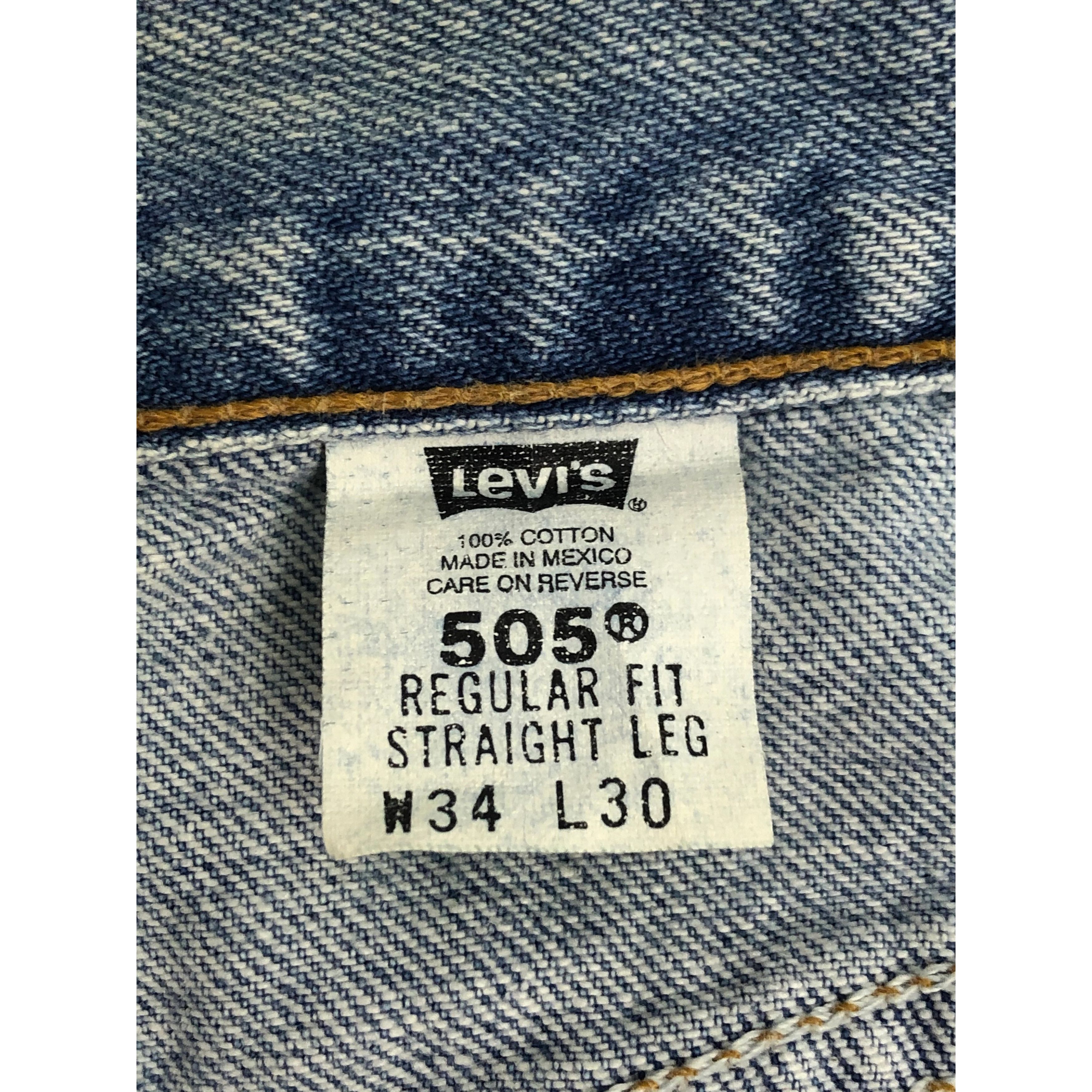 Levi's Vintage Levis 505 Regular Fit Faded Denim DP0093 Size US 35 - 6 Thumbnail
