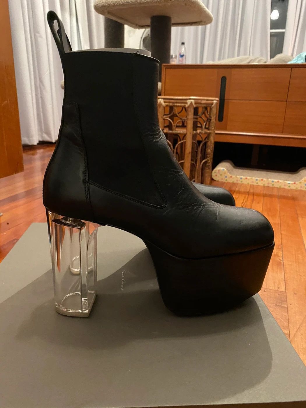Rick Owens Clear Heel Kiss Boots [FINAL DROP] | Grailed