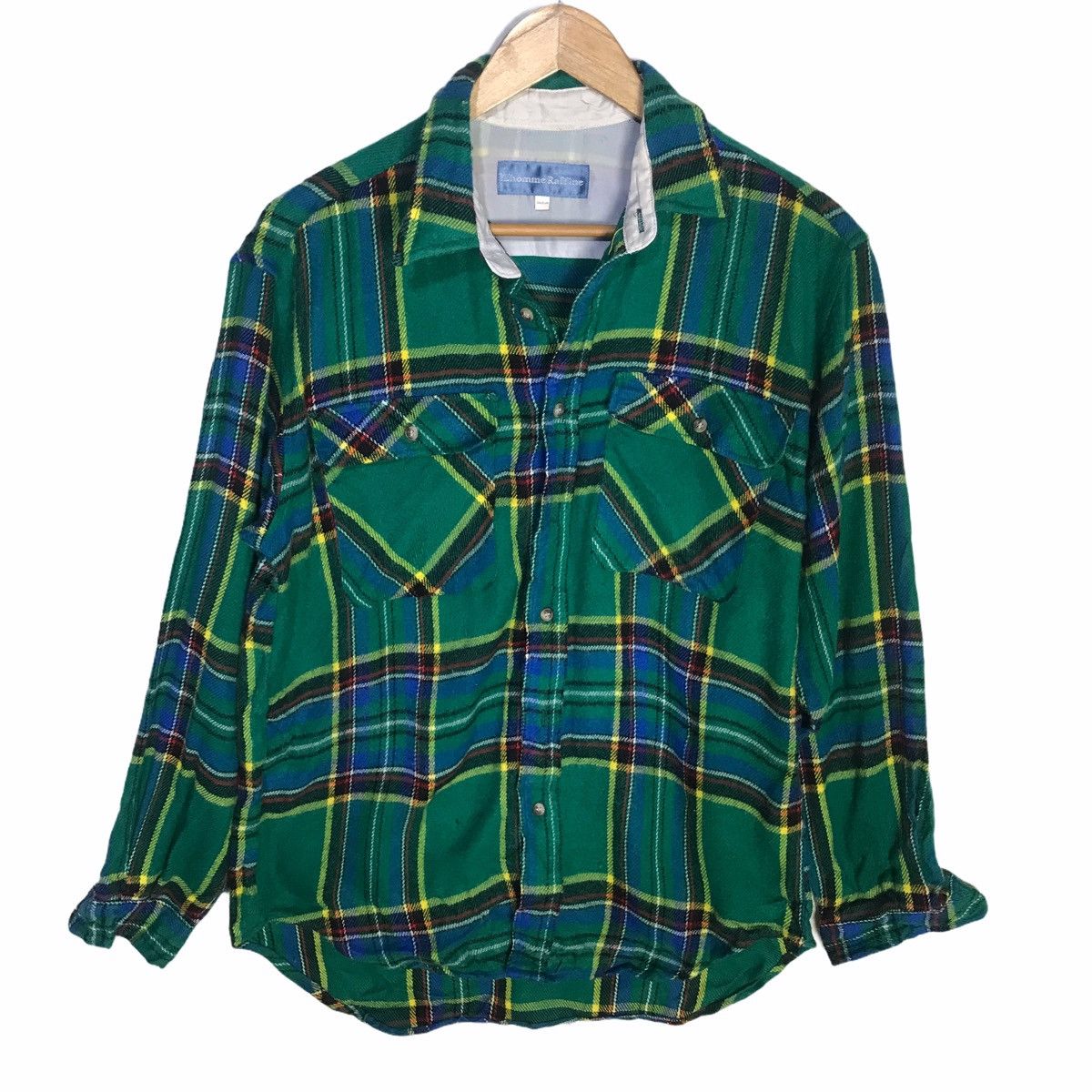 L’homme raffine checkered button up flannel