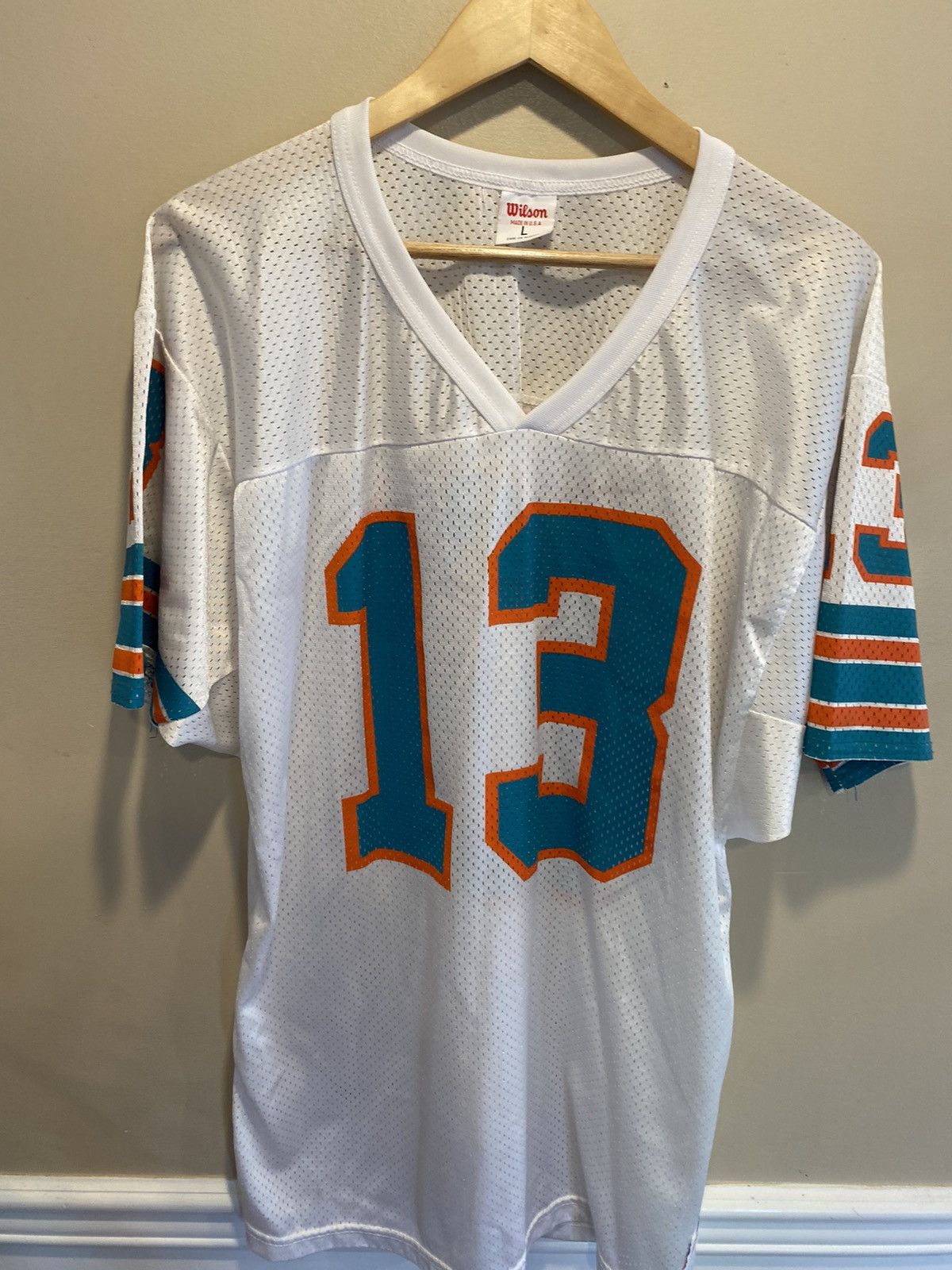 90s Dan Marino Wilson White Miami Dolphins Jersey XL