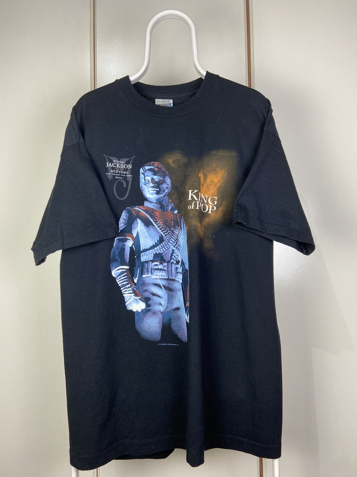 T-Shirt Vintage Michael Jackson King Of Pop History World Tour 1998 - Taille L - Neuf