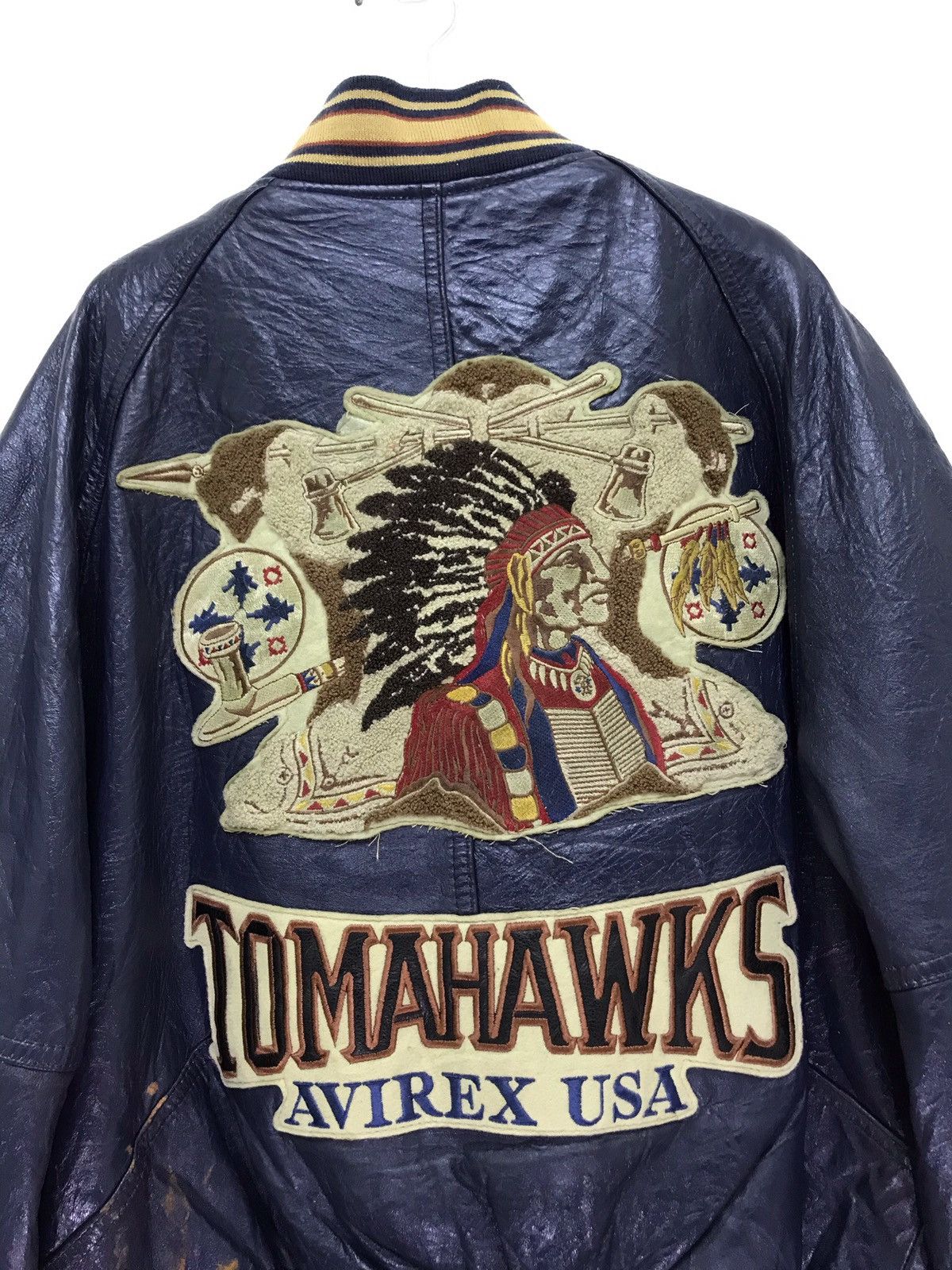 Avirex Varsity Jacket × Vintage ?Rare Vtg Avirex Leather Bomber 