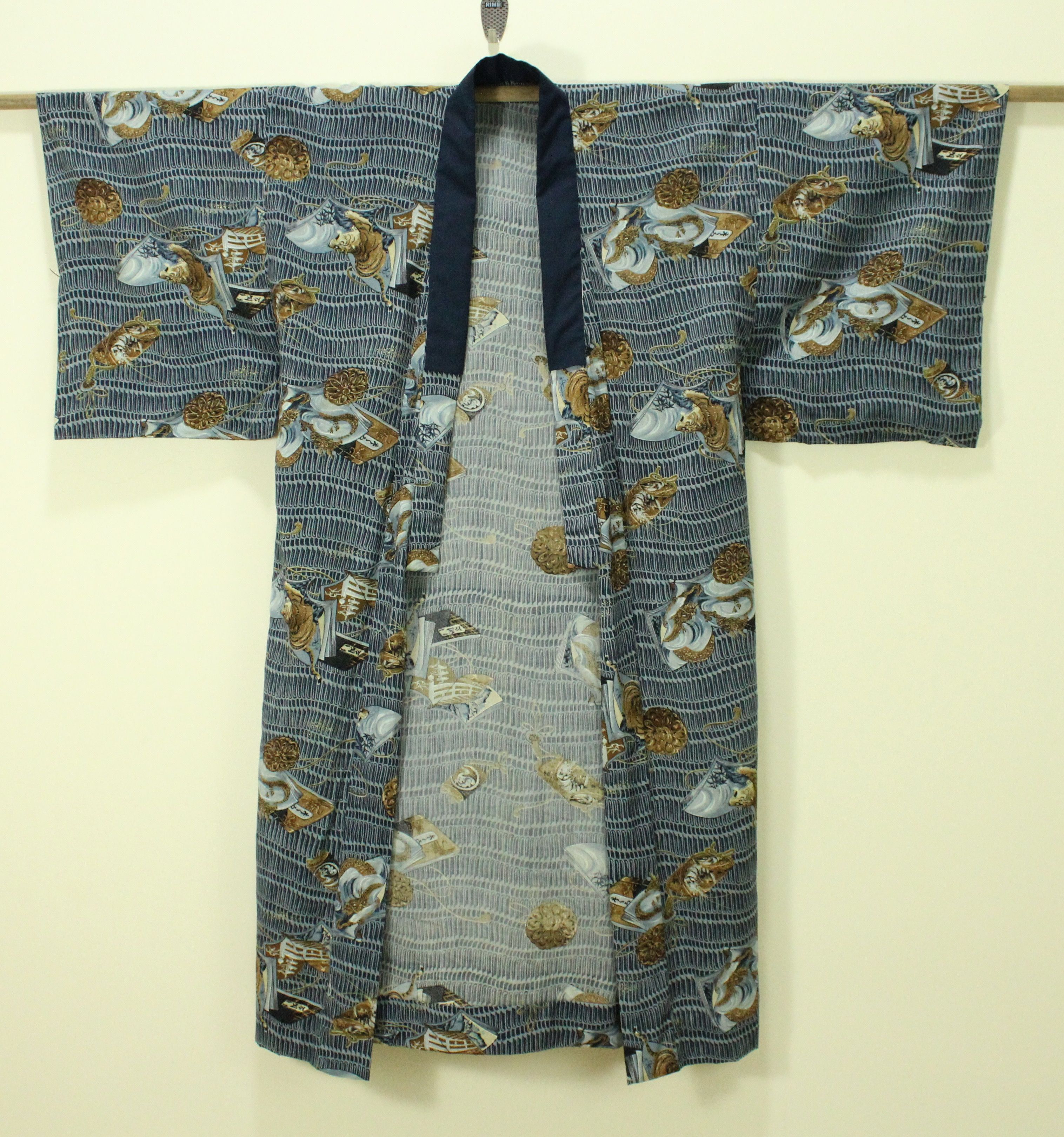 Japanese Brand Vintage KIMONO Japan Long Cardigan Jacket Samurai Tiger Size US L / EU 52-54 / 3 - 3 Thumbnail