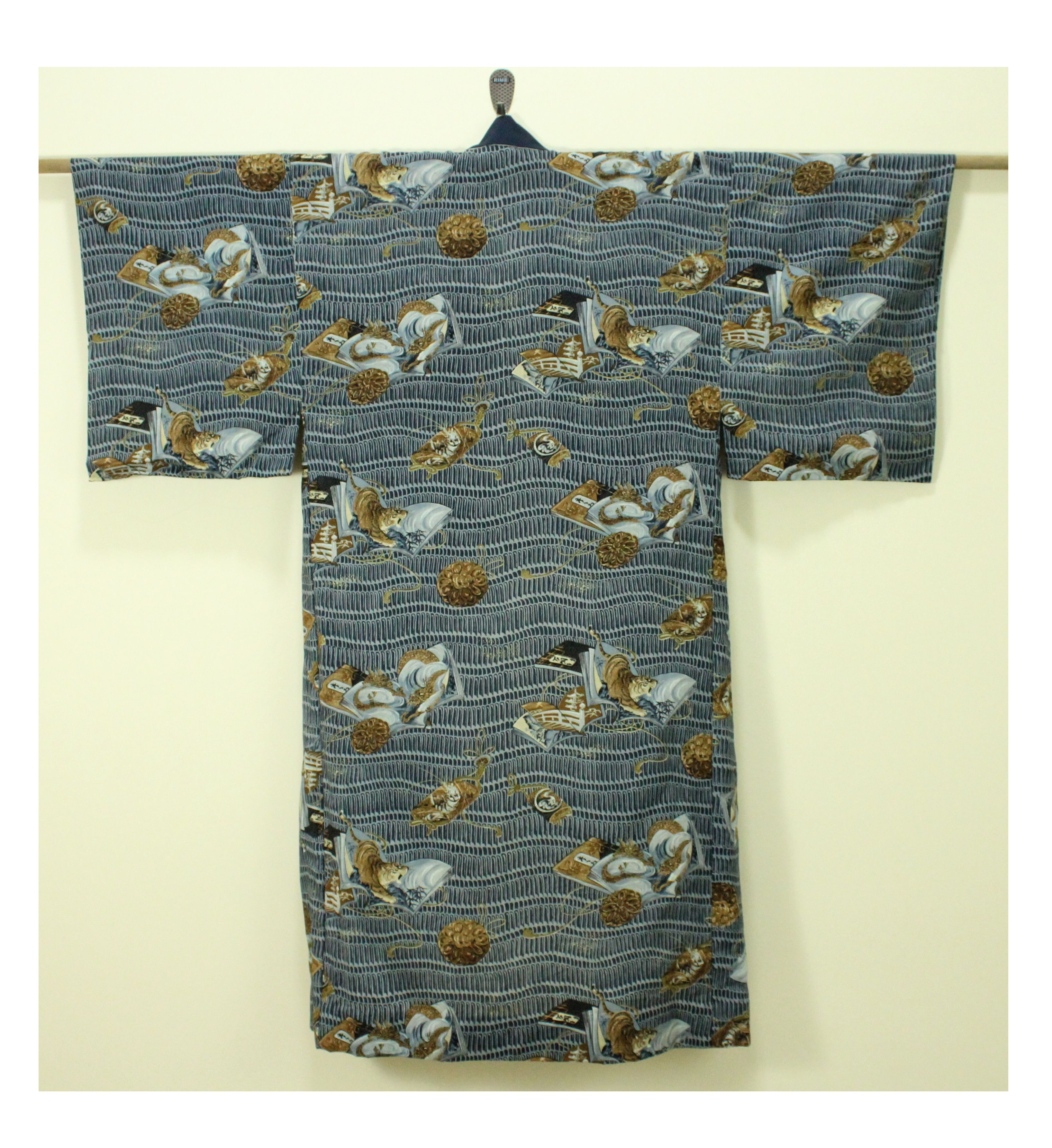 Japanese Brand Vintage KIMONO Japan Long Cardigan Jacket Samurai Tiger Size US L / EU 52-54 / 3 - 2 Thumbnail