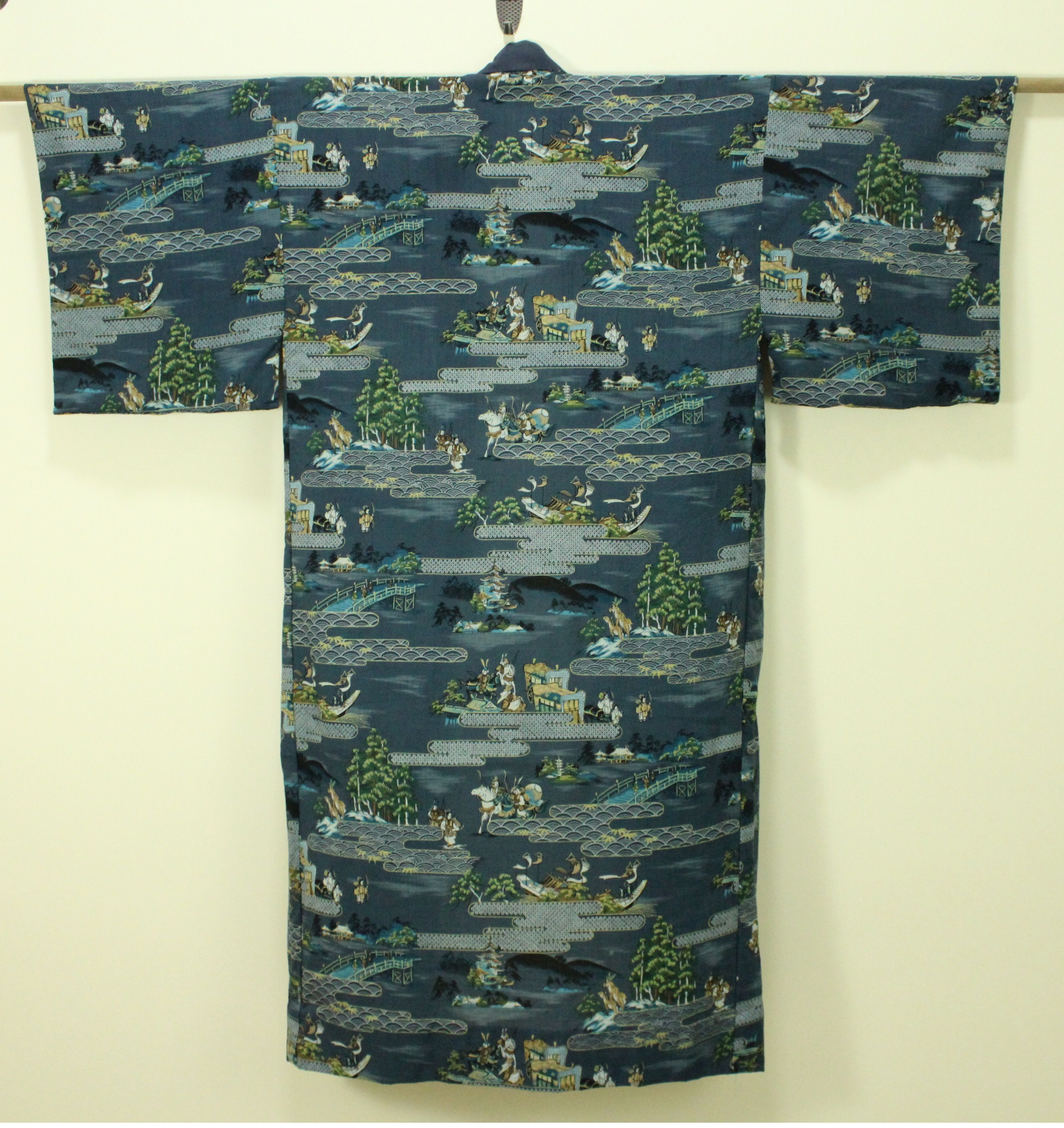 Japanese Brand Vintage KIMONO Japan Long Cardigan Jacket Castle Size US L / EU 52-54 / 3 - 3 Thumbnail
