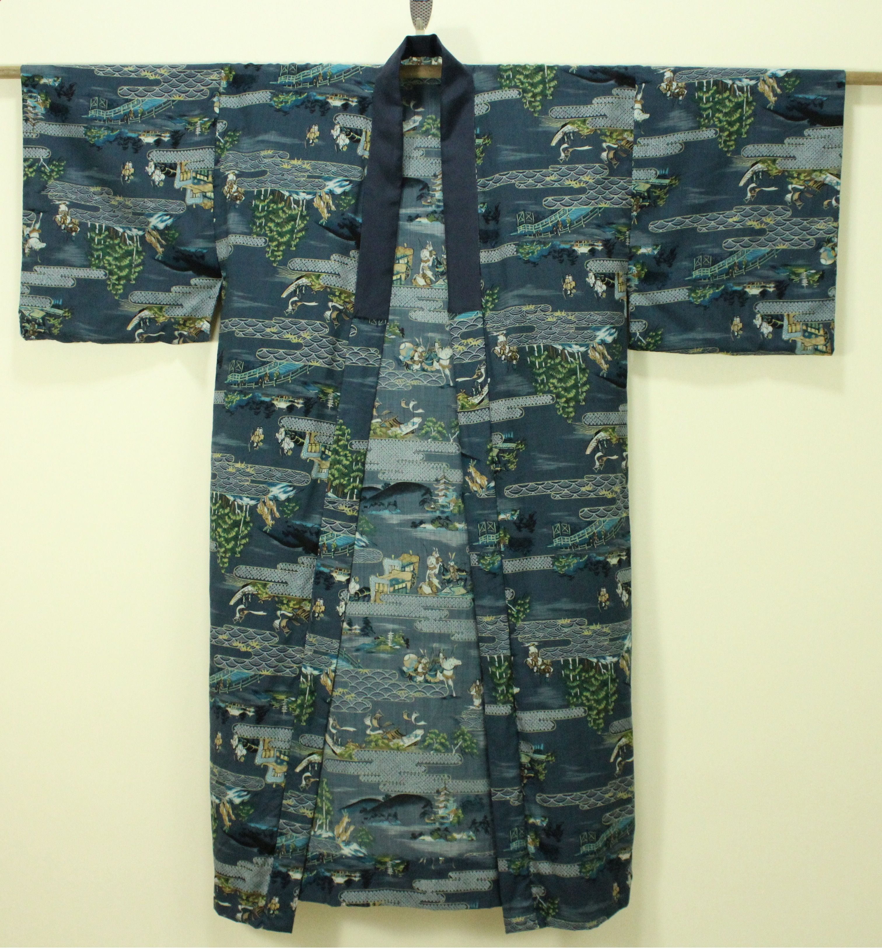 Japanese Brand Vintage KIMONO Japan Long Cardigan Jacket Castle Size US L / EU 52-54 / 3 - 4 Thumbnail
