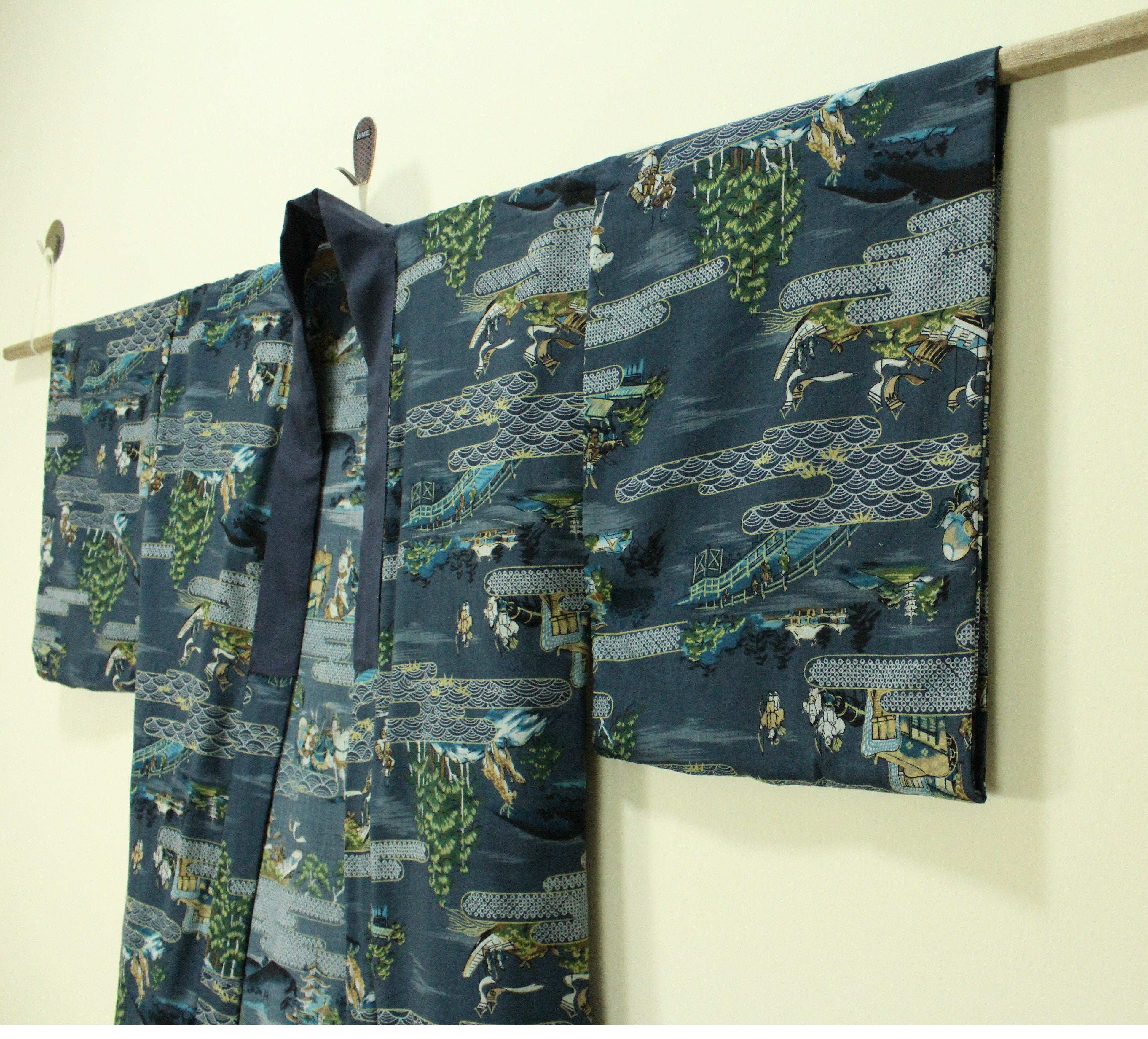 Japanese Brand Vintage KIMONO Japan Long Cardigan Jacket Castle Size US L / EU 52-54 / 3 - 2 Thumbnail