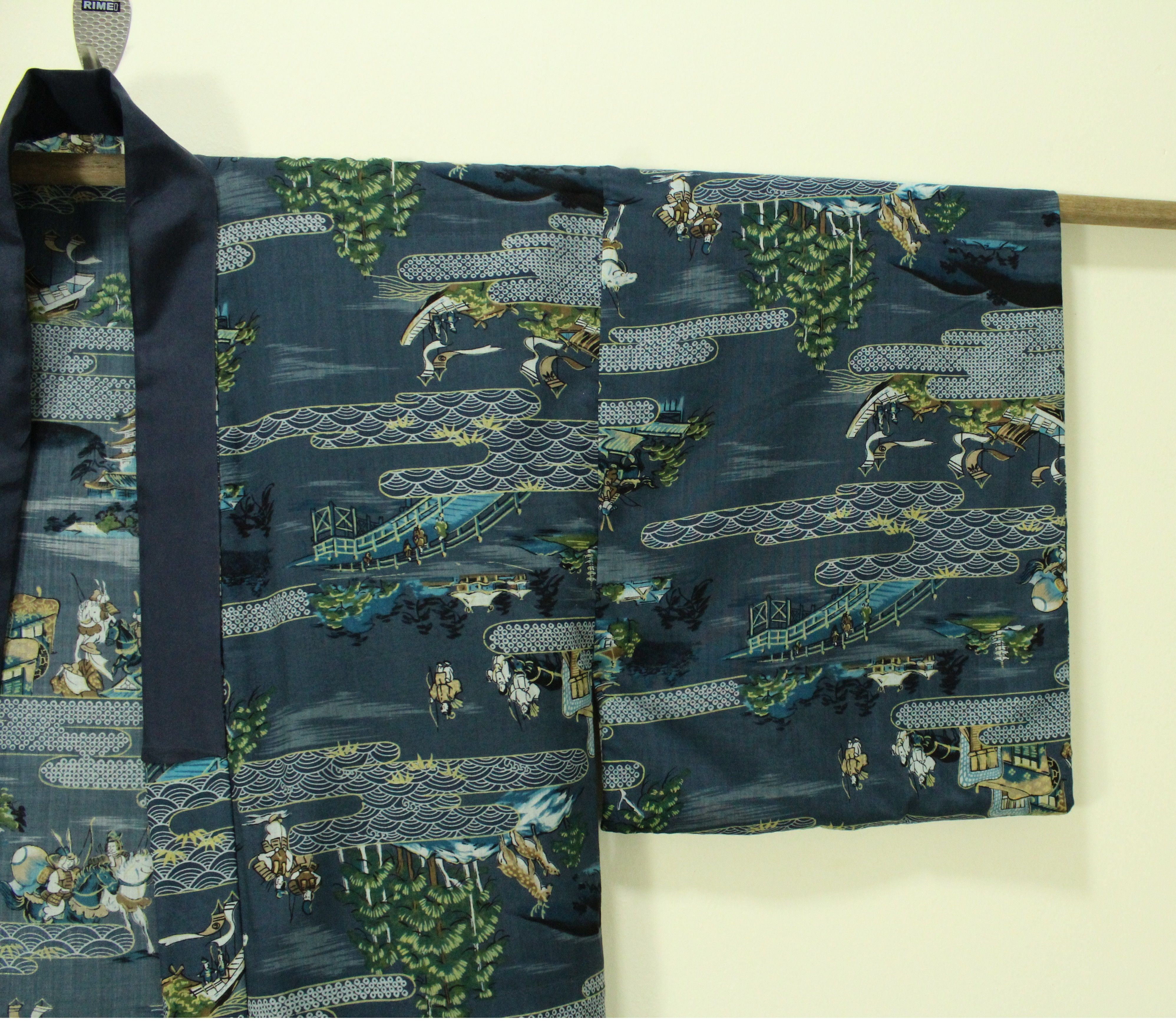 Japanese Brand Vintage KIMONO Japan Long Cardigan Jacket Castle Size US L / EU 52-54 / 3 - 7 Thumbnail