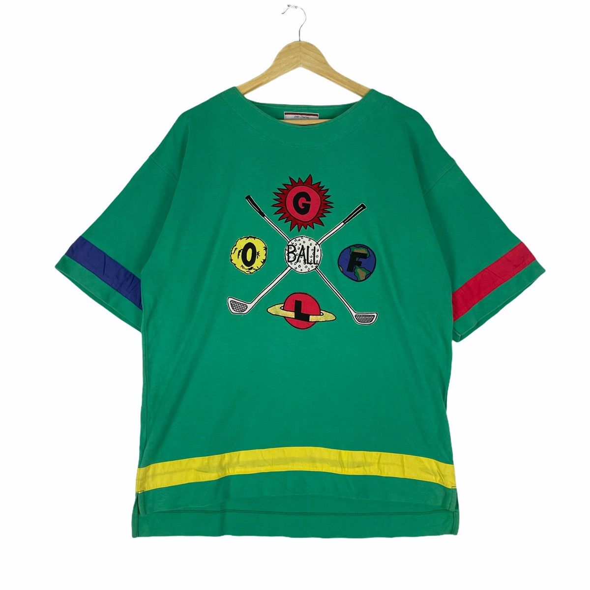 Jean Charles De Castelbajac ❄️Castelbajac Sports Golf Multi Colour Tshirt Size US L / EU 52-54 / 3 - 1 Thumbnail