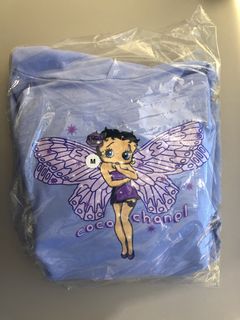 ✿ mega yacht betty boop coco chanel graphic white - Depop