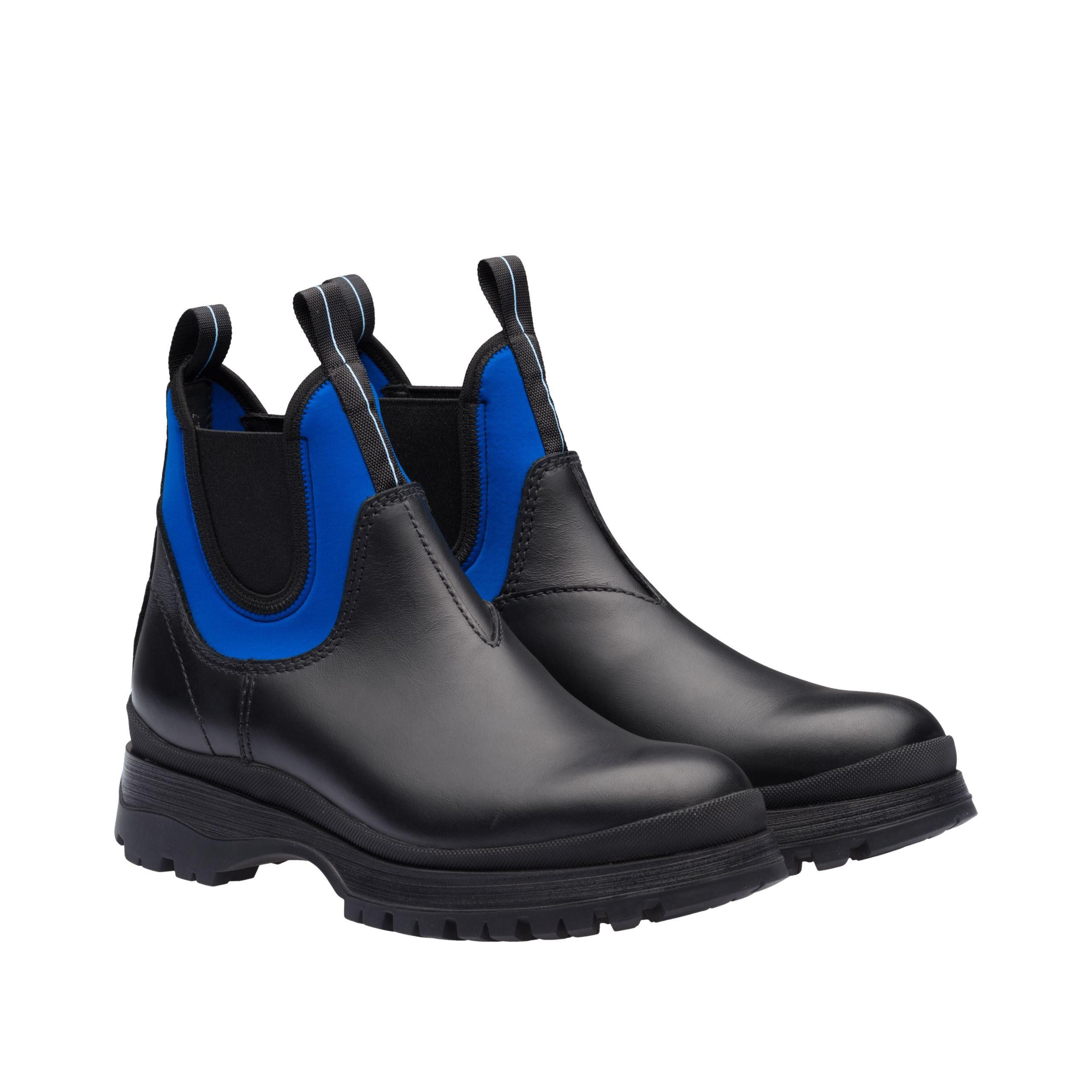 Prada Brixxen Leather and Neoprene Chelsea Boots Grailed