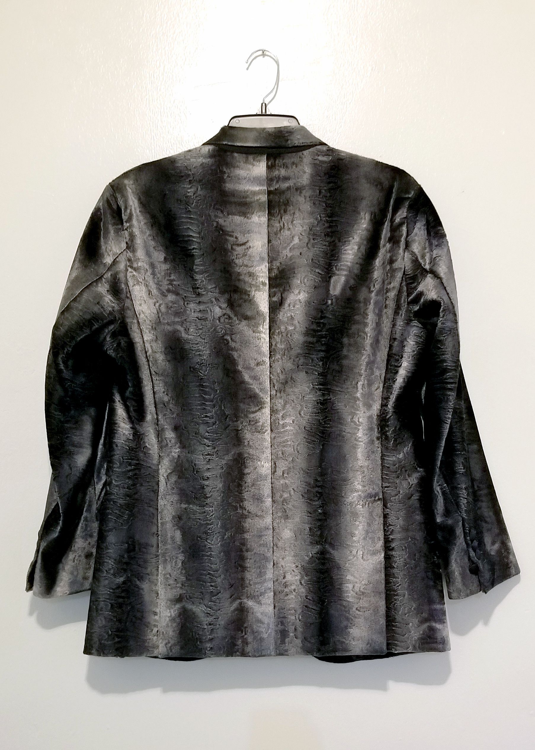 Dsquared2 Astrakhan Effect Grey Velvet Tux Size 48S - 2 Thumbnail