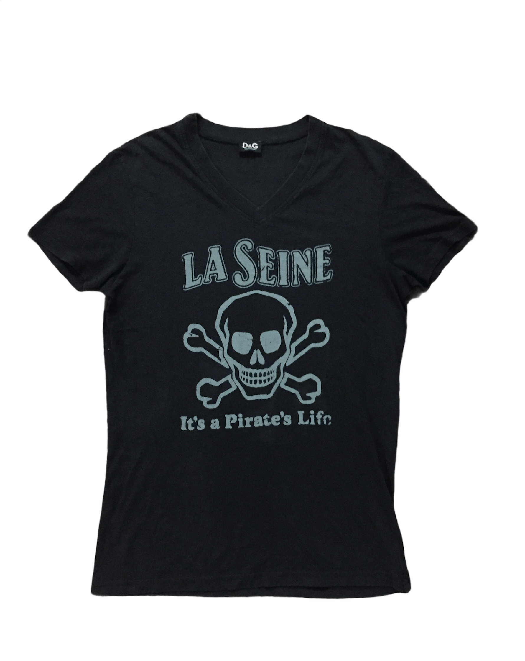 トップス 00s dolce&gabbana LA SEINE skull tee Dolce & Gabbana Dolce & Gabbana la seine is a pirate's life skull